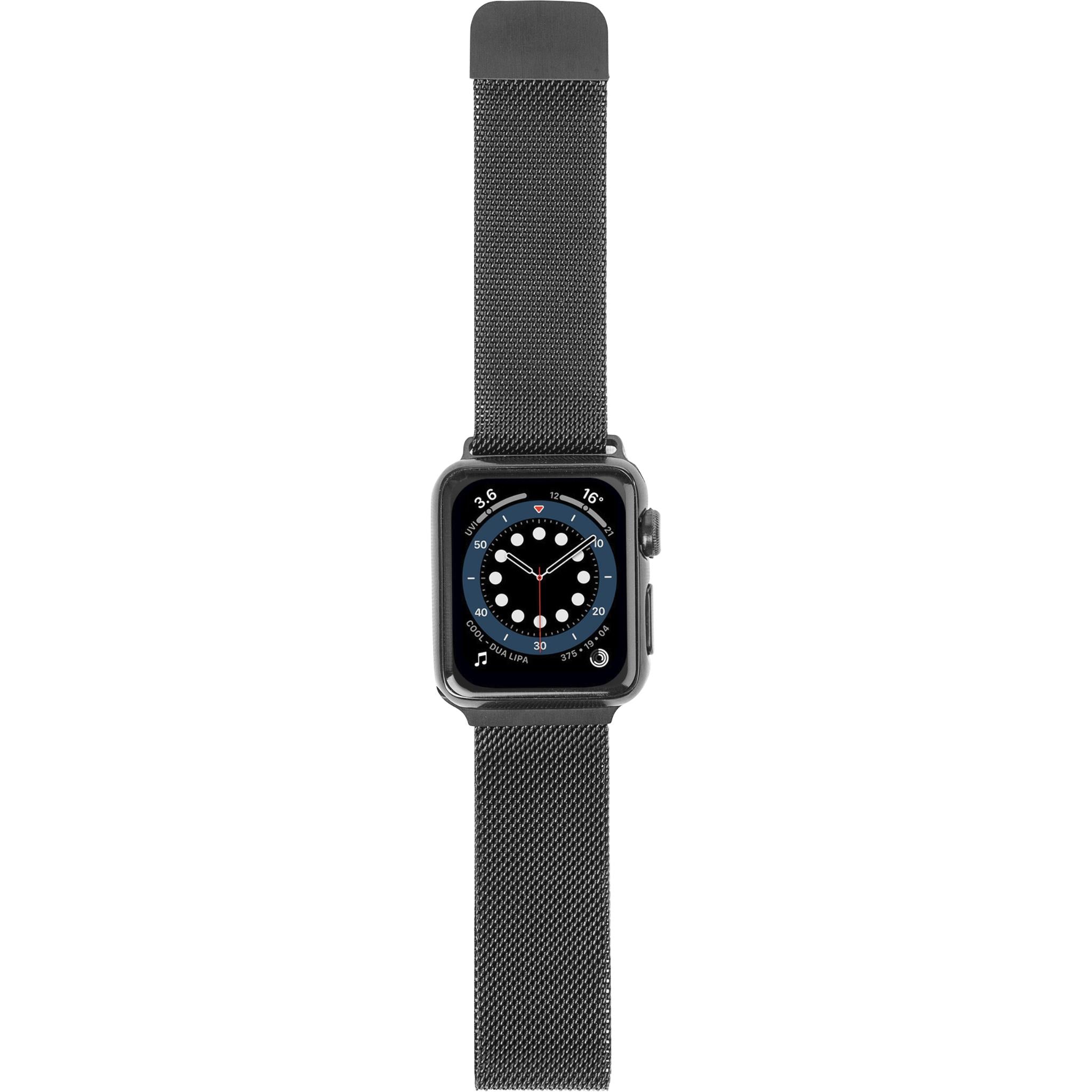 3sixT Replacement Mesh Band for Apple Watch 42mm 44mm - Black Stainless Steel Strap | Comfortable & Adjustable for Workout, Running, Office & Daily Wear