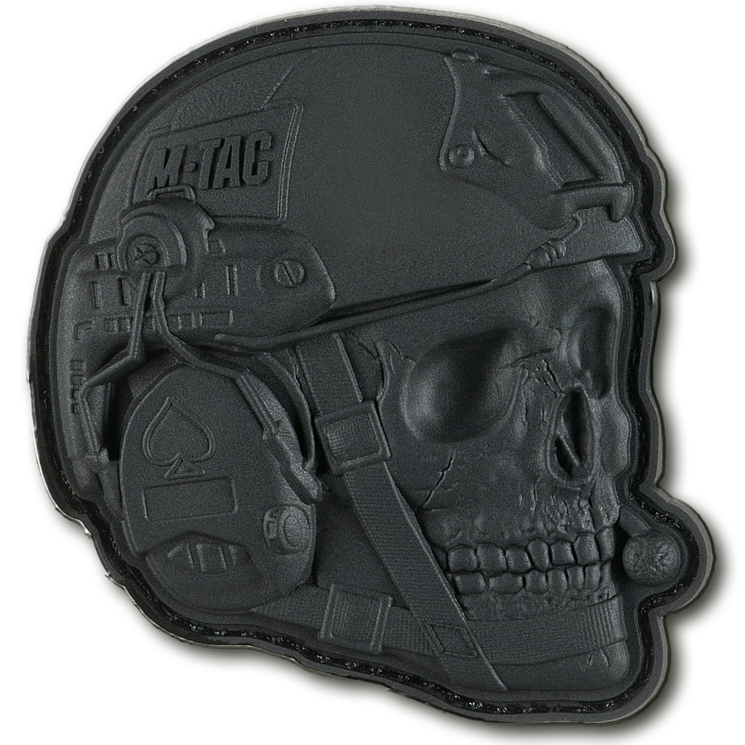 M-Tac 3D PVC Tactical Operator Skull Morale Patches - Hook & Loop Fastener for Military Vest, Backpacks, Hats - Black Tactical Military Patch for Outdoor, Airsoft, Hunting & Tactical Gear Customization