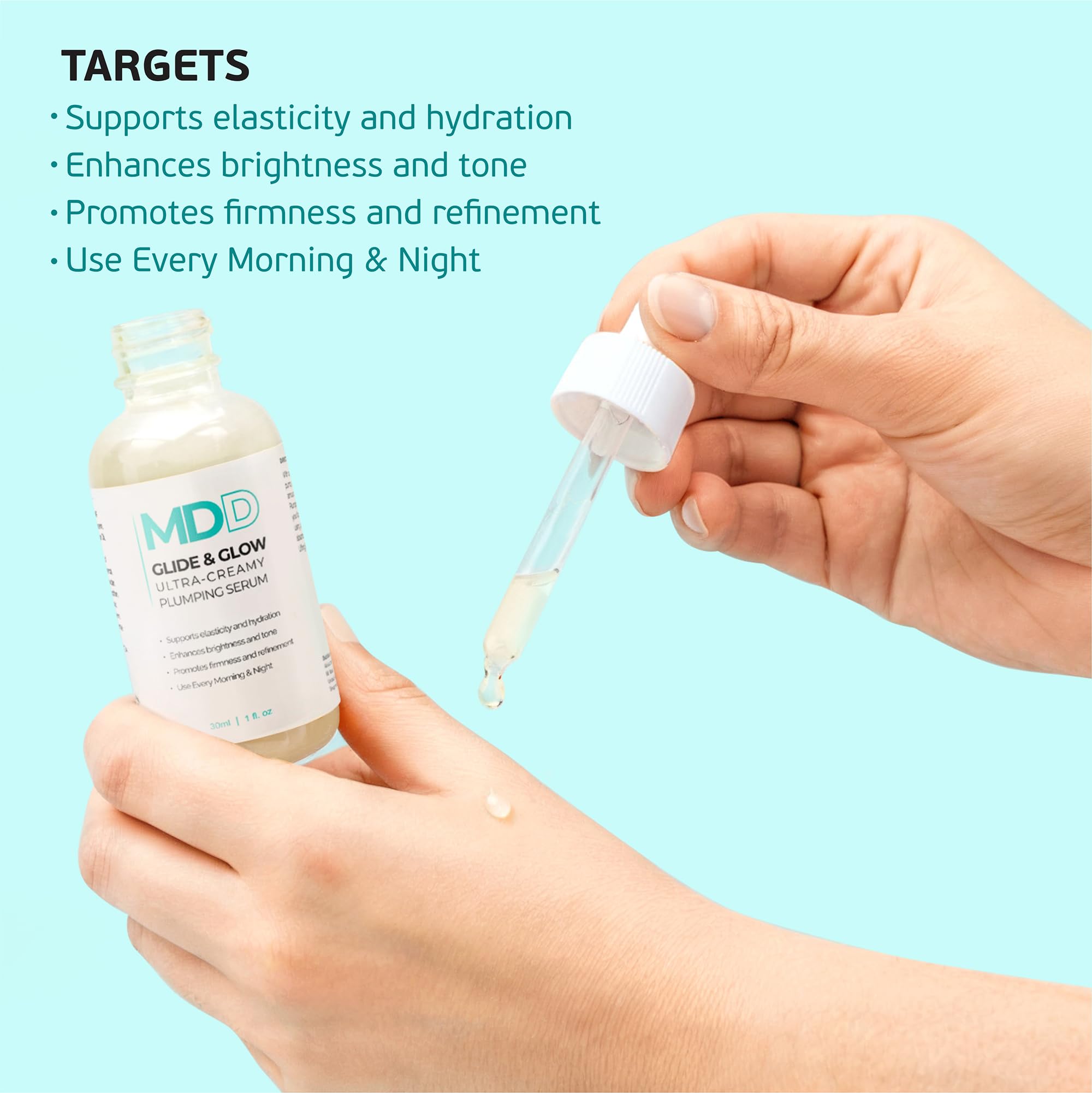 Glide & Glow Serum - Hydrating Facial Serum with Hyaluronic Acid & Vitamin C for Bright, Smooth Skin | Day & Night Skincare Routine | Perfect for Dry, Dull Skin & Anti-Aging Care