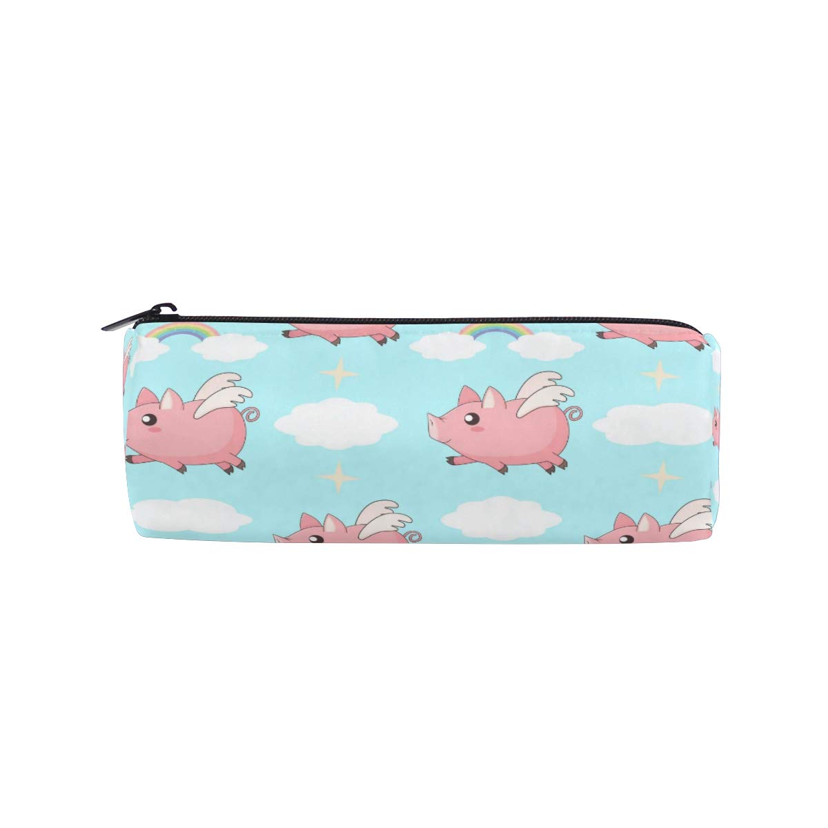 Pencil Case for School & Travel - Cute Rainbow Flying Pigs Design Multi-Functional Storage Pouch (8x3x3 inches) - Perfect for Pens, Makeup, Keys & Coins Organizer | Great Gift for Students & Office Use