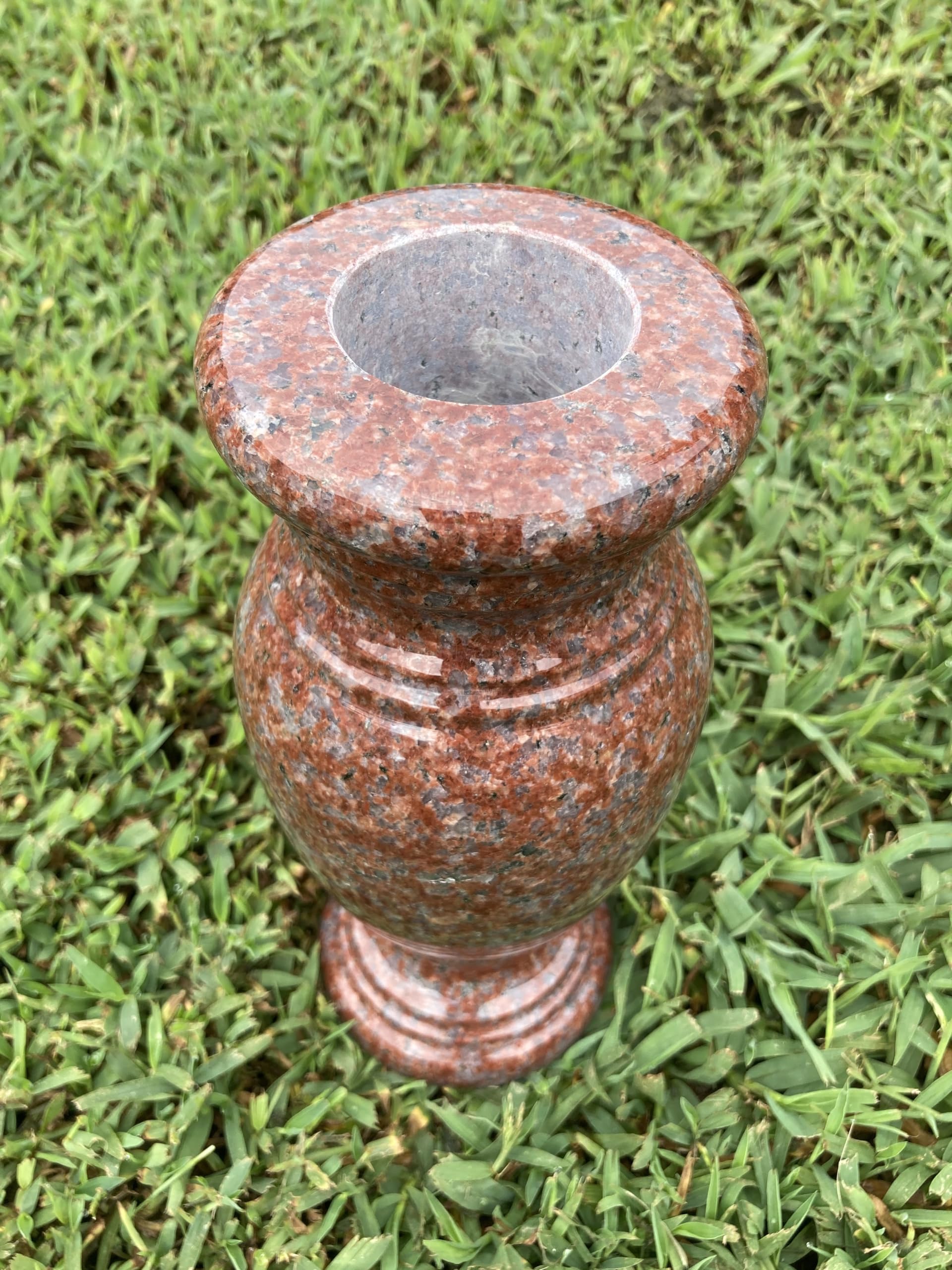 Handcrafted Polished Turned Granite Vase 4