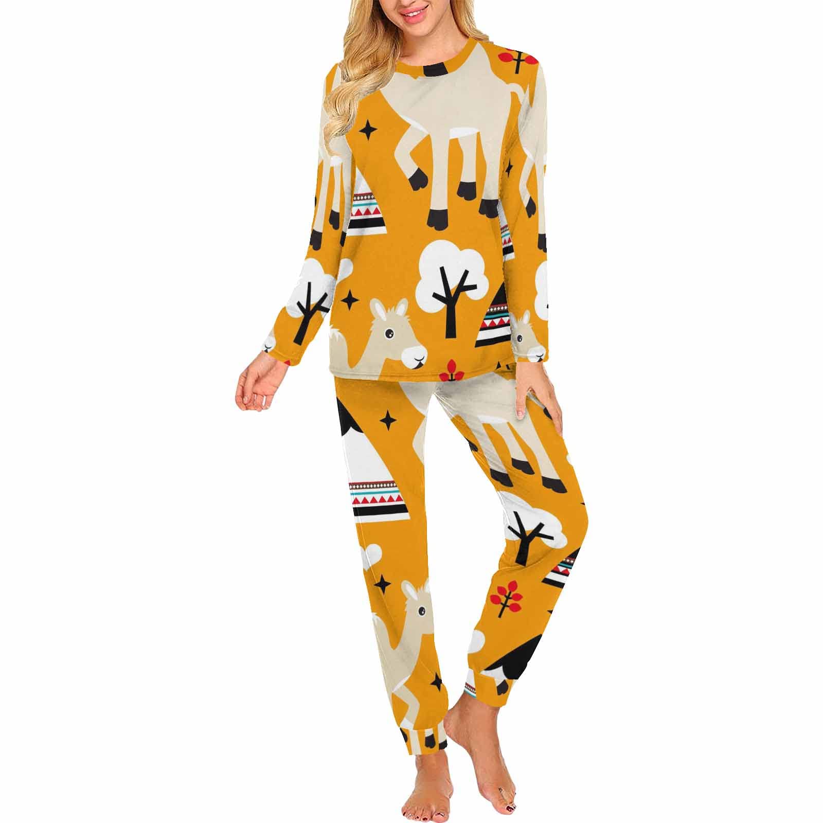 Blue Whale Print Women's Pajama Set - 2 Piece Long Sleeve Lounge Wear with Sea Life Fish Design | Cozy Sleepwear for Women | Perfect for Home Relaxation, Lounging & Gift Giving