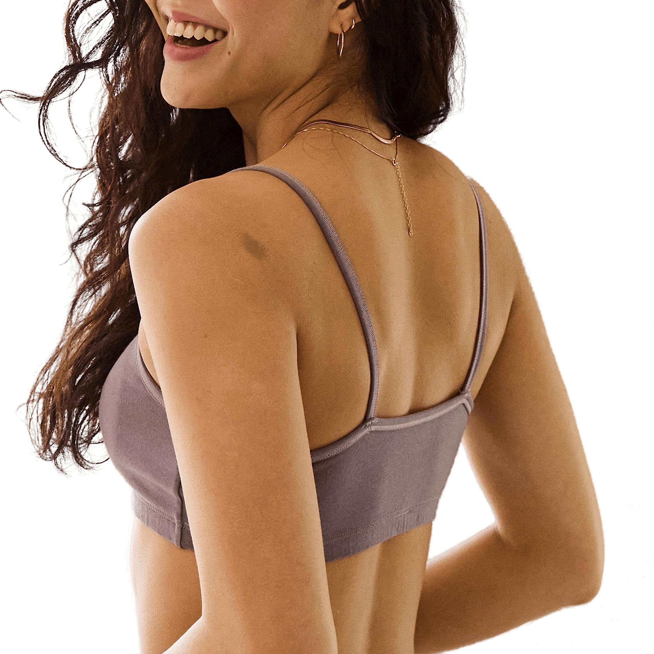 Hanes Women's Cotton String Bralette 3-Pack - Comfortable Wireless Bras for Everyday Wear, Yoga, Sleeping & Lounge