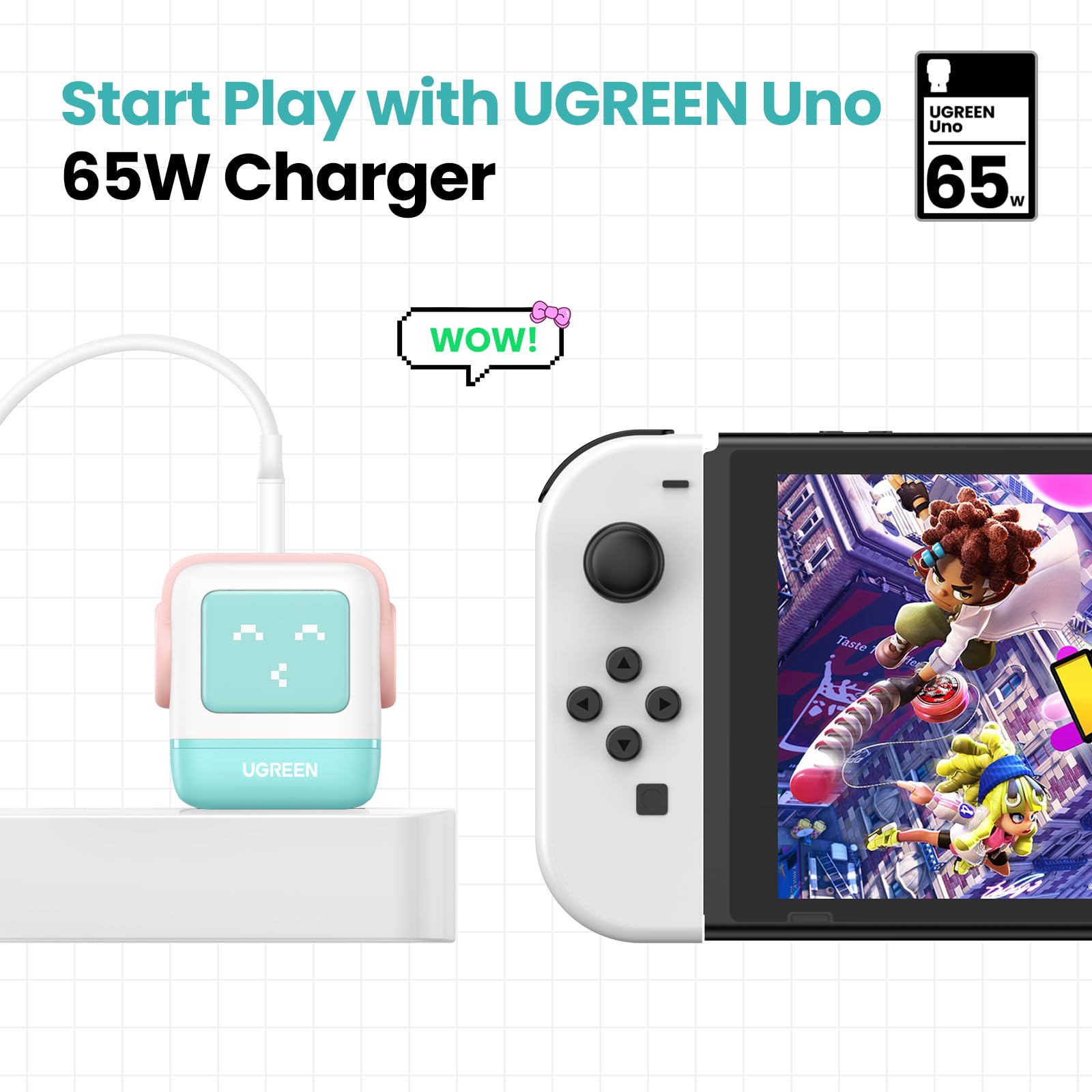UGREEN Nexode 65W GaN Fast Charger with 3 Ports - Compact USB C Wall Charger for MacBook Pro/Air, iPhone 15/14 Pro, Galaxy S23 Ultra, Pixel 8, iPad & Steam Deck - Fast Charging for Home, Office & Travel (Blue)