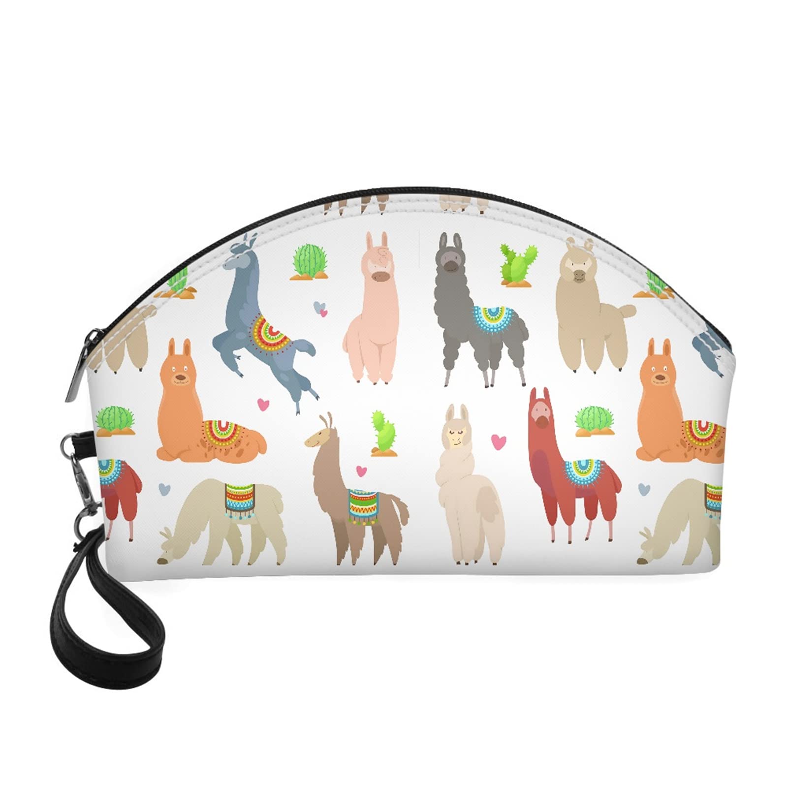 STUOARTE Women's Cartoon Alpaca Cosmetic Bag - Small Travel Makeup Organizer with Zipper for Girls & Women | Perfect for Daily Use, Travel, and Gift Giving