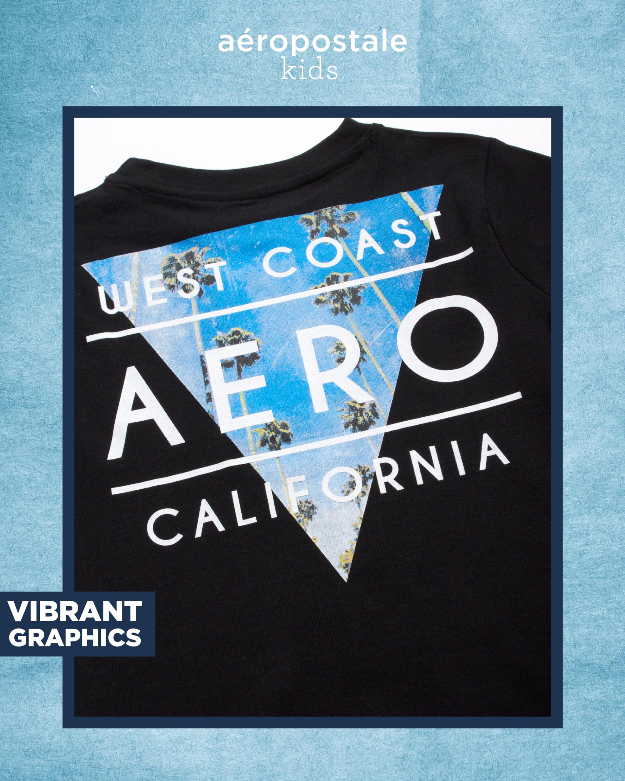 AEROPOSTALE Boys' Graphic T-Shirt - Classic Crewneck Short Sleeve Tee with Vibrant Back Print for Kids Ages 4-16 - Perfect for School, Playdates & Casual Outfits