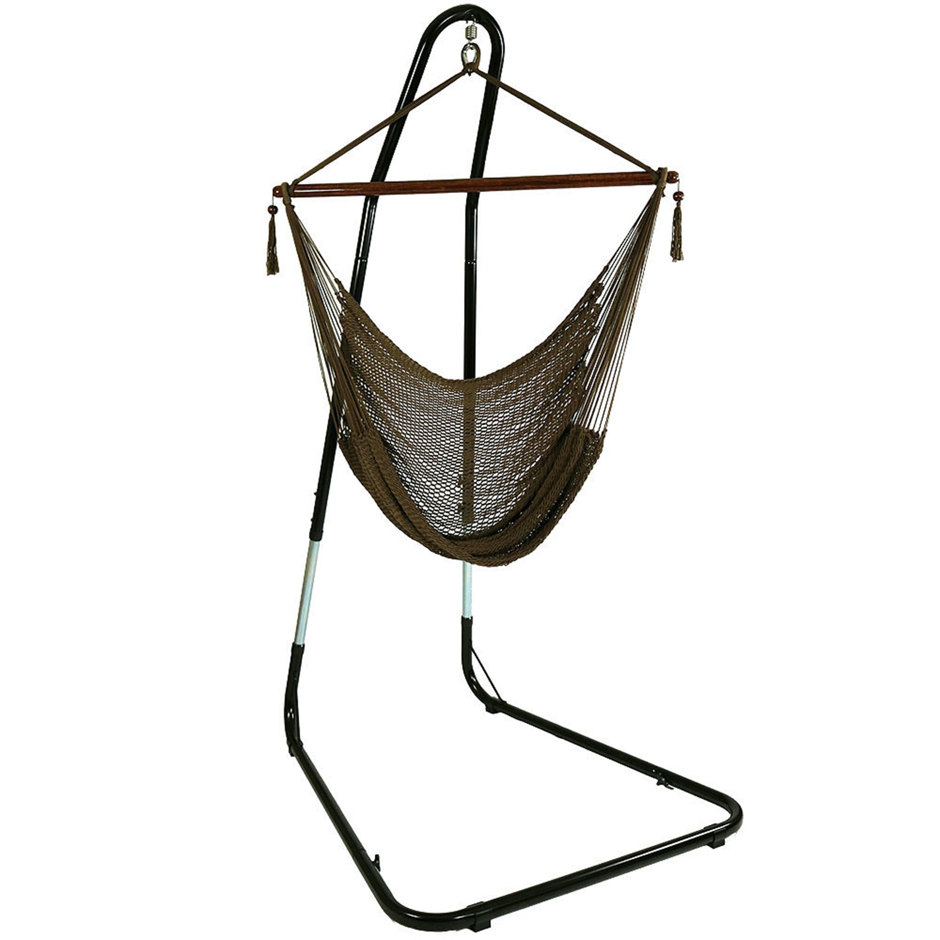 Sunnydaze Caribbean Extra Large Hammock Chair with Adjustable Stand - Outdoor Hanging Swing for Patio, Garden, Backyard & Poolside Relaxation