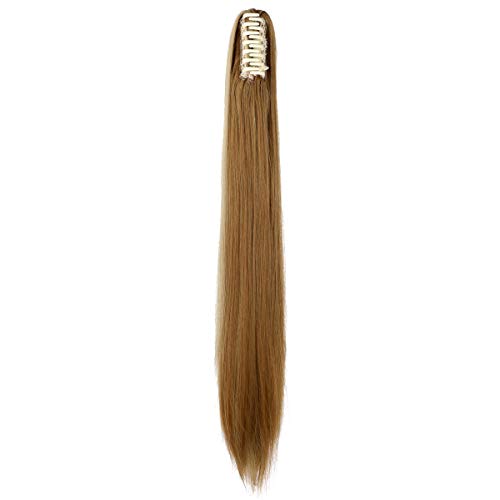 Clip-in Ponytail Hair Extension with Claw Clip - Natural Looking Hairpiece for Instant Volume & Length - Perfect for Parties, Weddings & Everyday Styling