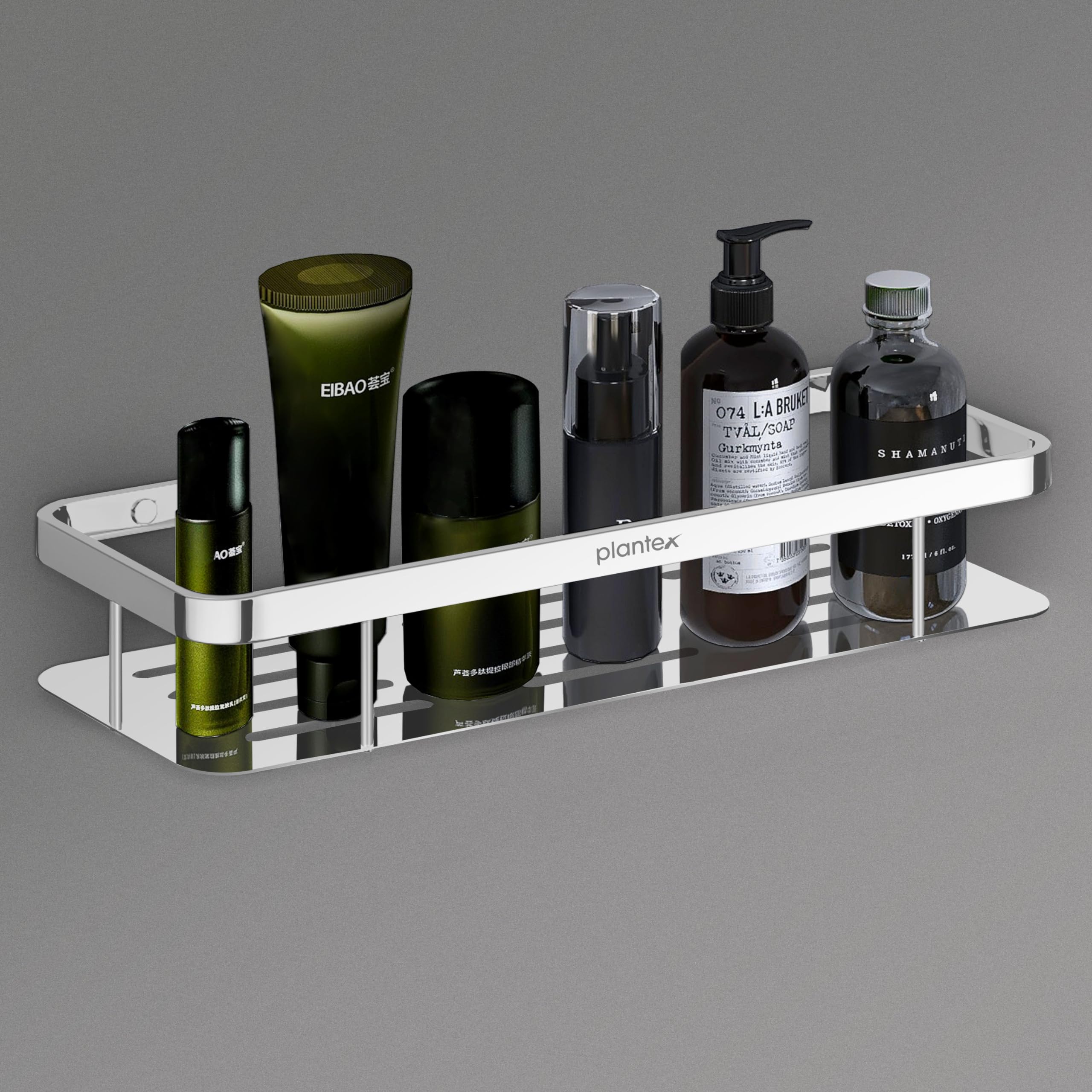 Plantex 304 Stainless Steel Bathroom & Kitchen Shelf Rack - 15x5 Inches Chrome Finish - Rustproof Storage Organizer for Bathroom Accessories, Shower Caddy & Kitchen Supplies