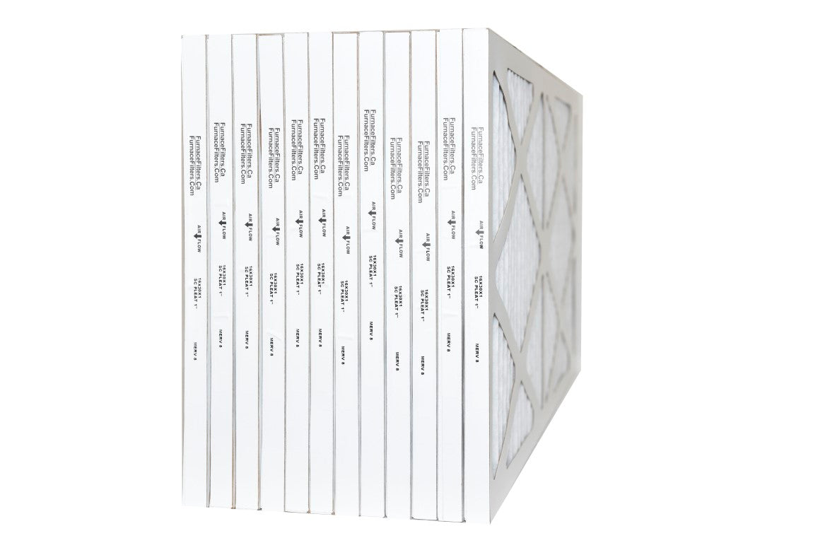 16x30x1 MERV 8 Pleated Air Filters - Case of 12 | High Efficiency Furnace & AC Filters for Home, Office & Commercial Use