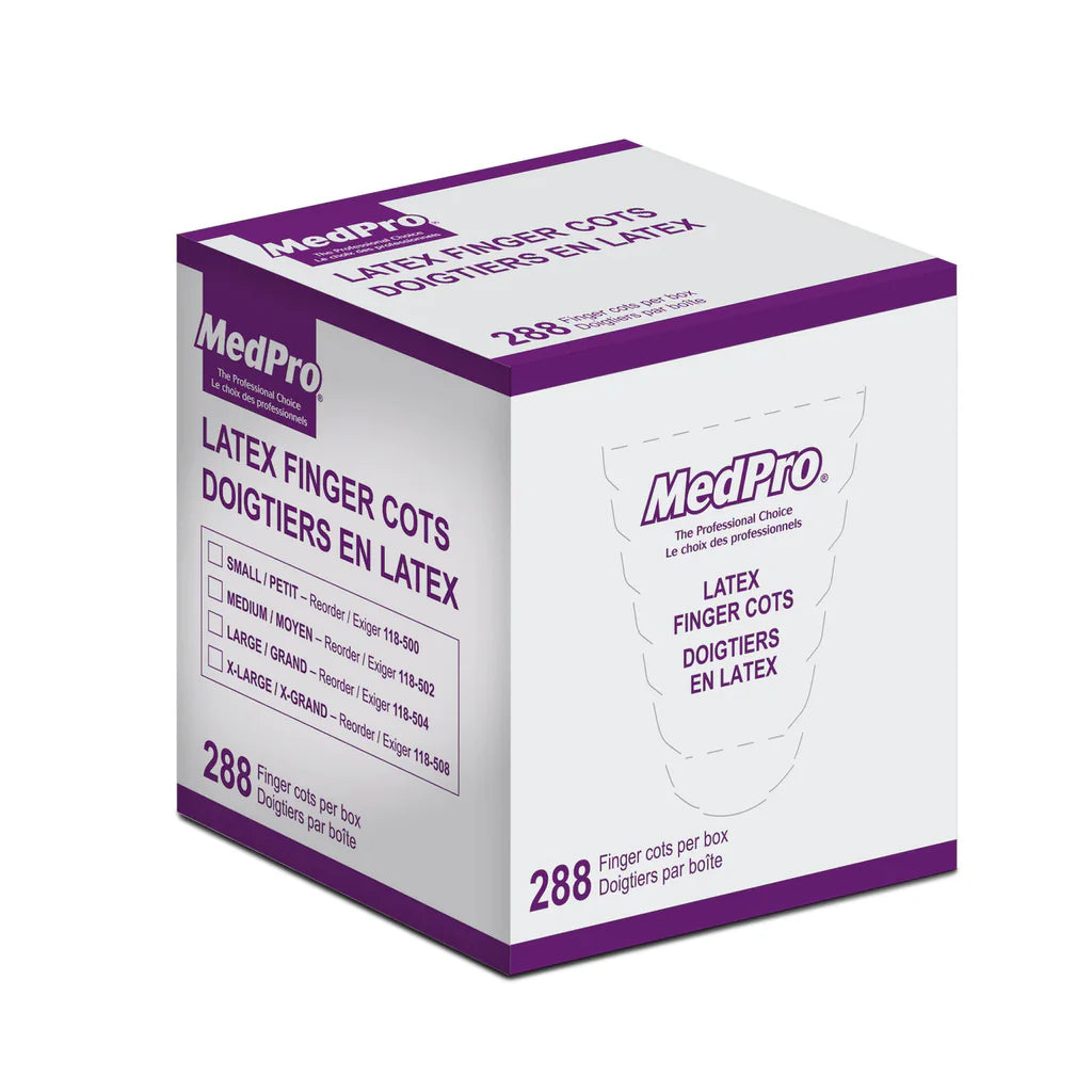 Powder-Free Latex Finger Cots Large Size (288/Box) - Ideal for Medical, Laboratory, and Food Handling Use