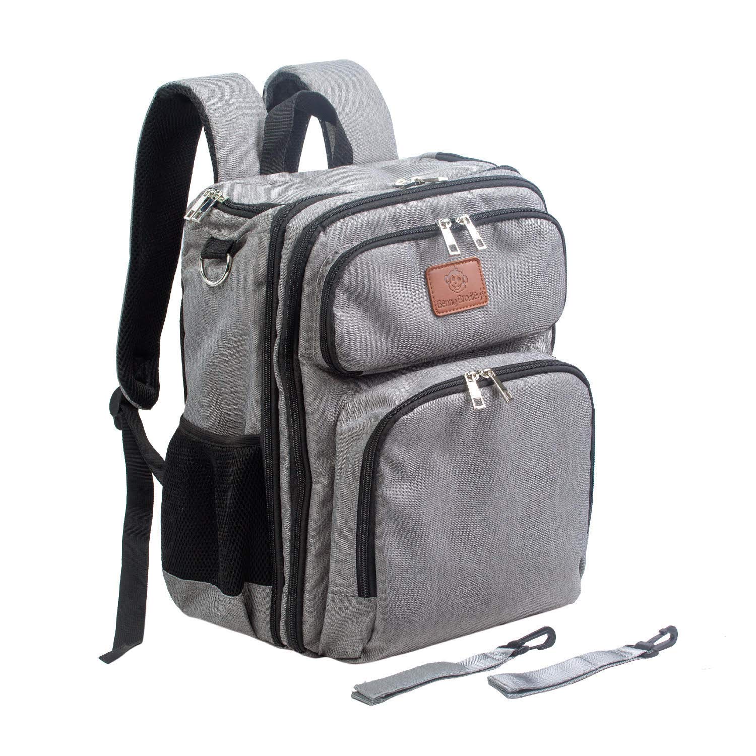 **Benny Bradley’s 3-in-1 Diaper Bag Backpack – Waterproof, Spill-Proof, Large Capacity Baby Bag with Stroller Straps – Perfect for Parents, Travel & On-the-Go – Universal Stroller Attachment & Built-In Cooler**