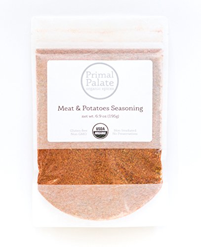 Primal Palate Organic Spices - Meat & Potatoes Seasoning Blend | USDA Certified Organic | 6.9 oz Resealable Bag | Perfect for Grilling, Roasting & Everyday Cooking
