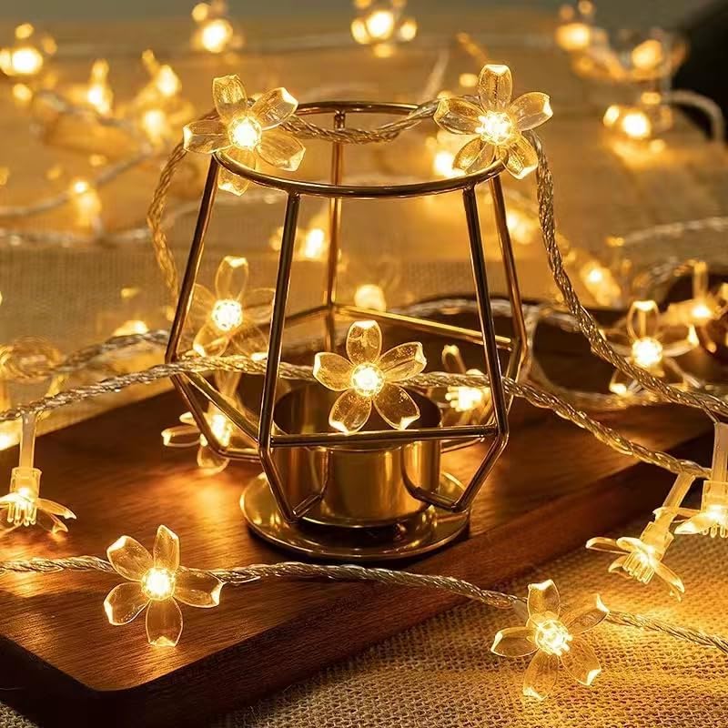LIGHTOP 30LED Cherry Blossom Fairy Lights - Battery Operated Waterproof String Lights for Indoor/Outdoor Use | Perfect for Bedroom, Garden, Wedding, Camping, Birthday Party & Terrace Decorations
