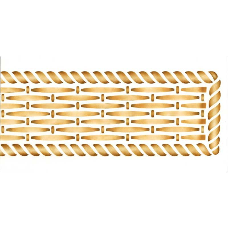 Basketweave Frieze Border Stencil - Reusable DIY Wall Painting Template for Home Decor, Crafts & Furniture - Perfect for Accent Walls, Ceilings, and DIY Projects