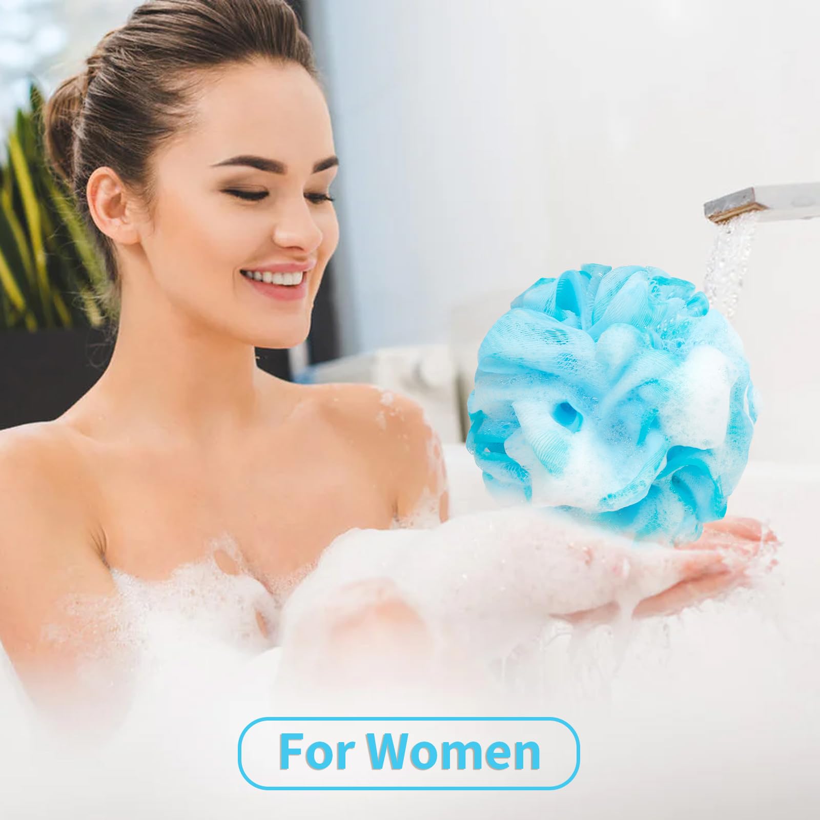 Exfoliating Loofah Sponge for Shower - Soft Mesh Body Scrubber & Back Cleanser - 4-Pack Bath Accessories for Women & Men (60G, Forest Fairy) | Perfect for Daily Exfoliation, Spa Days & Gift Sets