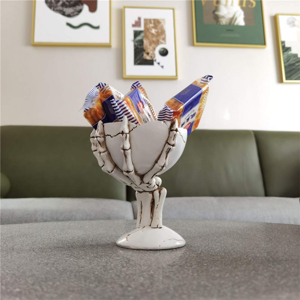 TOYANDONA Skeleton Hands Candy Bowl - Halloween Decor, Plant Pot Holder, Office Pen Organizer, Desktop Decorations - Perfect for Halloween Parties, Home Decor & Office Organization