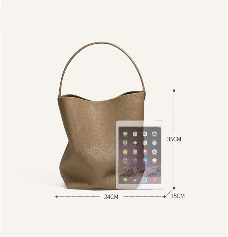 Stylish Leather Bucket Tote Bag for Women - Fashionable Handbag with Adjustable Strap - Perfect for Work, Travel & Everyday Use
