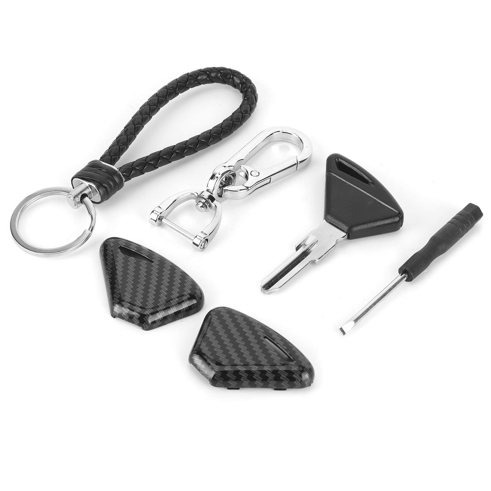 Blank Ignition Key for Aprilia Tuono & Dorsoduro 750/1200 - Uncut Motorcycle Key with Carbon Fiber Cover - Durable Replacement Bike Accessory - Perfect for Key Replacement, Security & Customization
