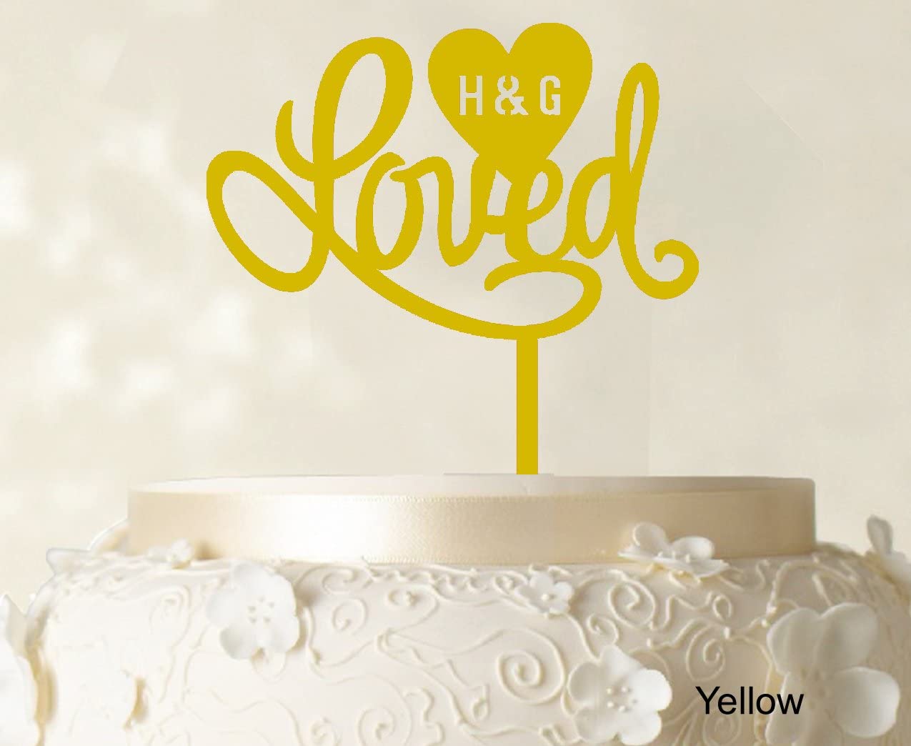 Personalized Wedding Cake Topper with Custom Initials & Names - 6