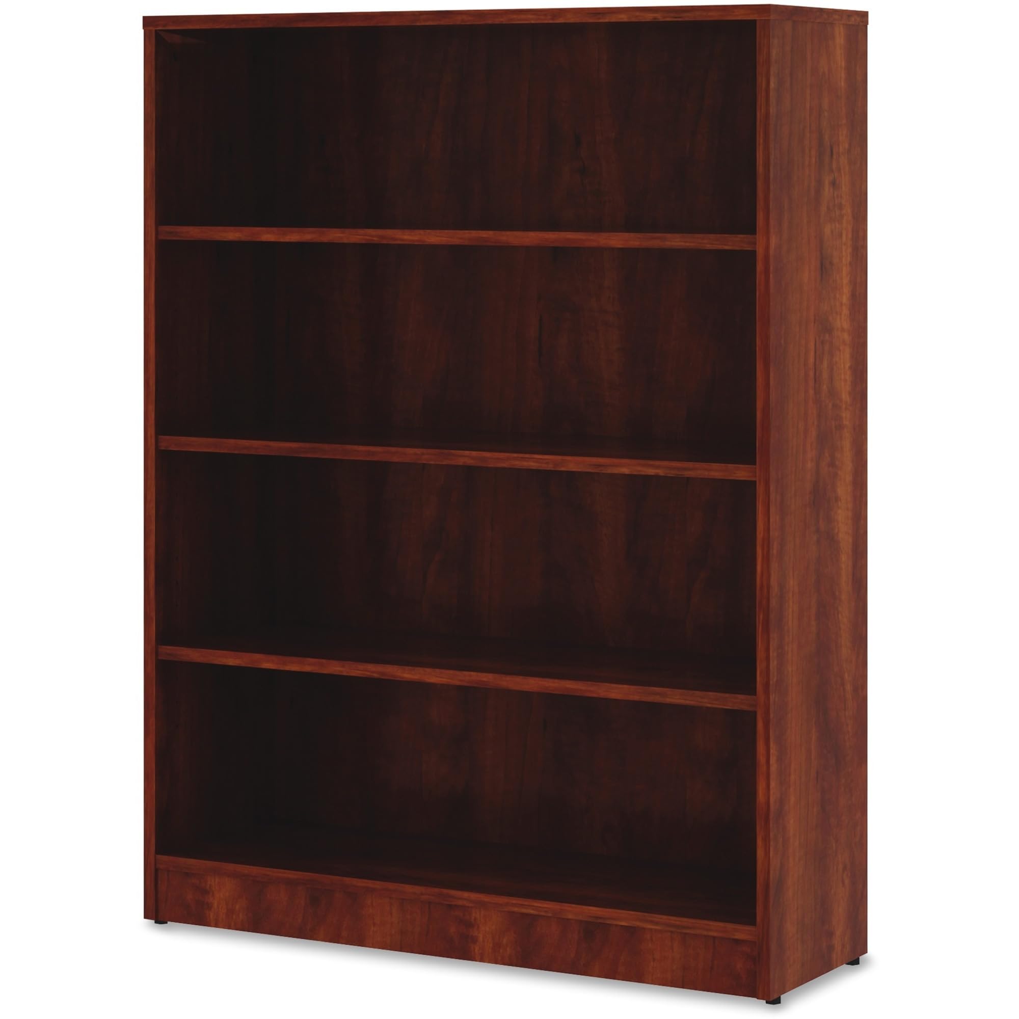 Lorell LLR99785 Cherry Laminate Bookcase - 5-Tier Wooden Bookshelf for Home Office, Library & Dorm Organization - Stylish Storage Solution for Books, Decor & Essentials