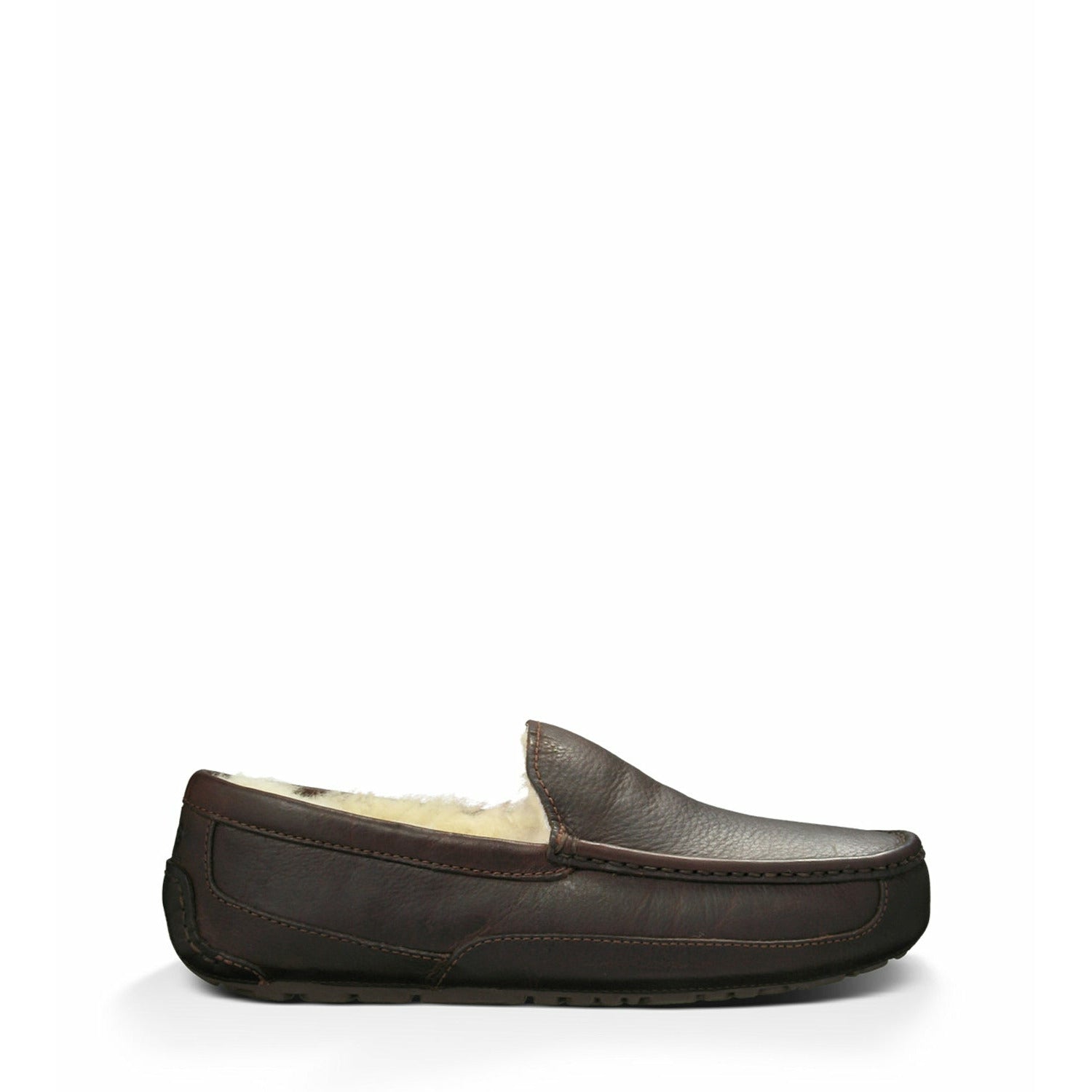 UGG Men's Ascot Leather Slippers - Comfortable Indoor/Outdoor House Shoes for Men - Perfect for Home, Office & Travel - China Tea Color