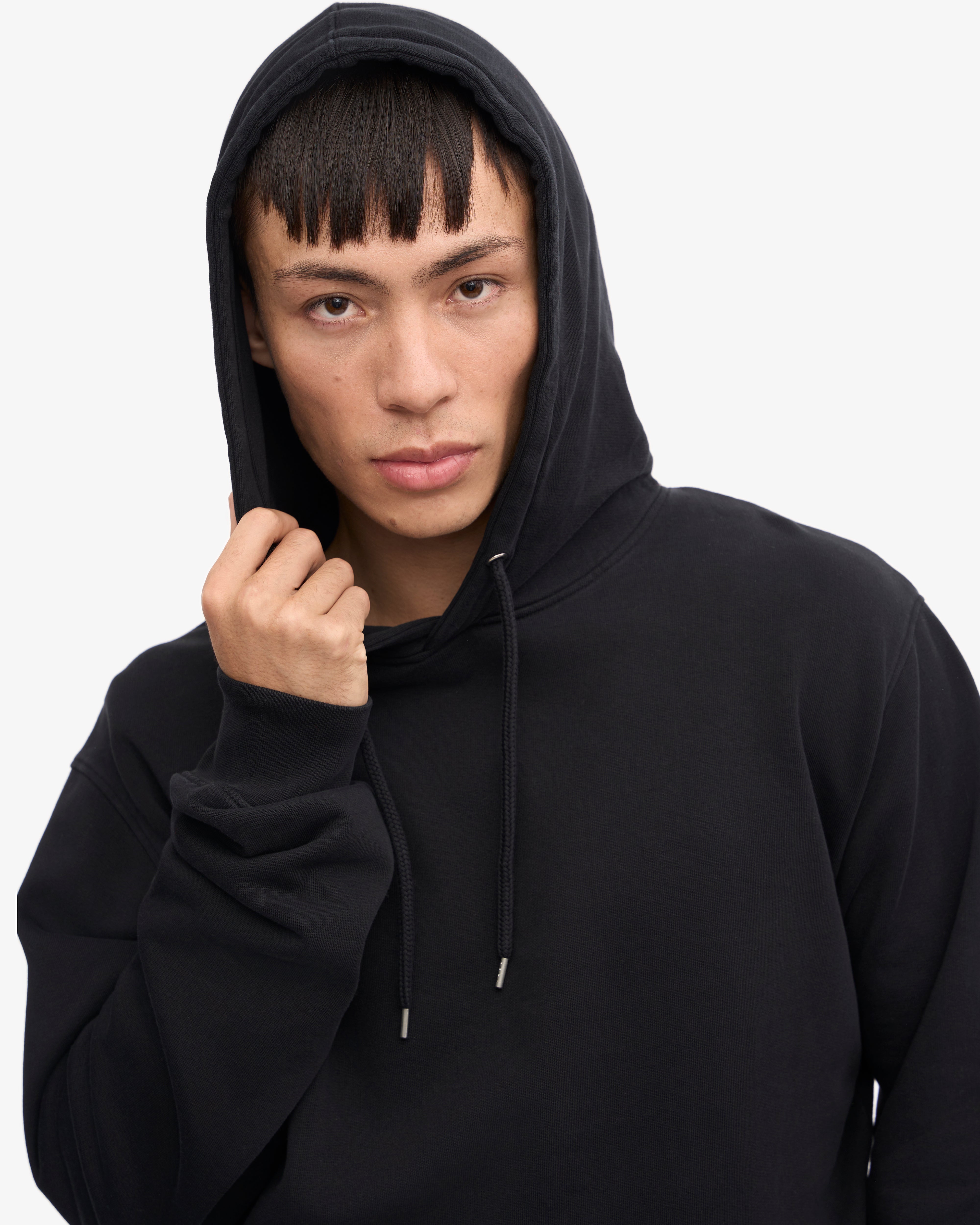 Classic Organic Cotton Hoodie - Deep Black for Men & Women | Cozy Casual Wear for Everyday Comfort & Street Style