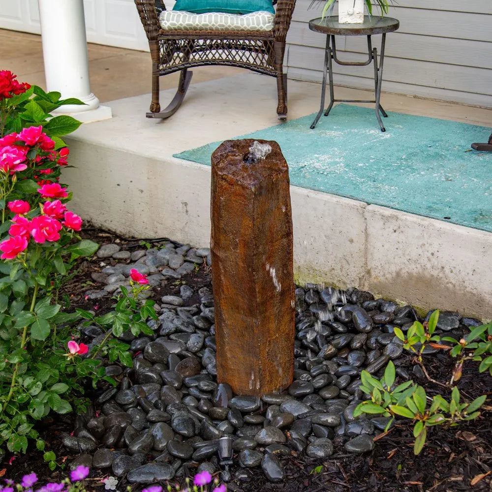 61cm Faux Basalt Column - Decorative Indoor/Outdoor Stone Pillar for Home, Garden, and Landscape Design