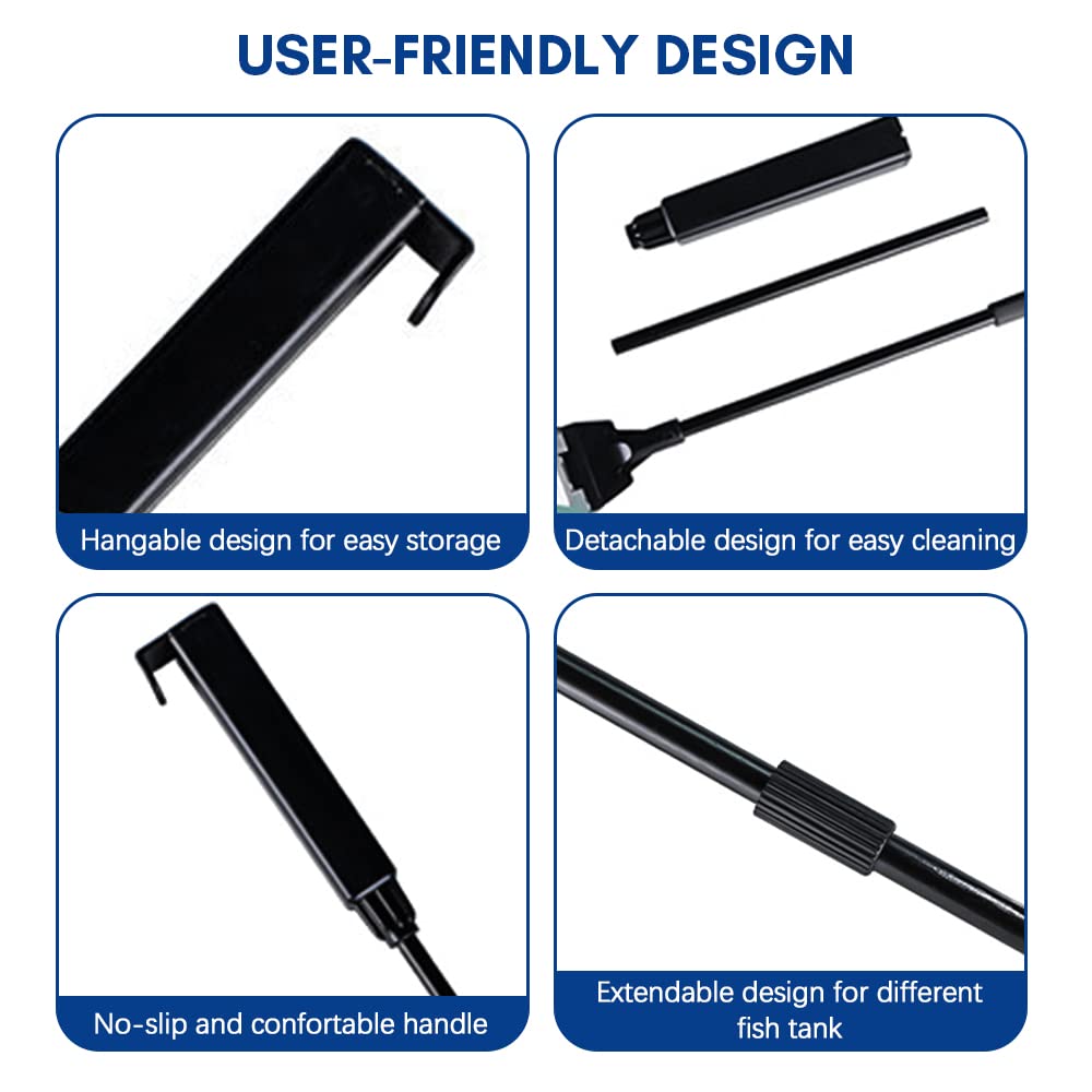5 in 1 Aquarium Fish Tank Cleaning Tools Kit - Gravel Cleaner Siphon, Water Changer, Algae Scraper, Sponge Brush & Fishing Net for Freshwater & Saltwater Tanks - Perfect for Fish Tank Maintenance & Water Quality Control