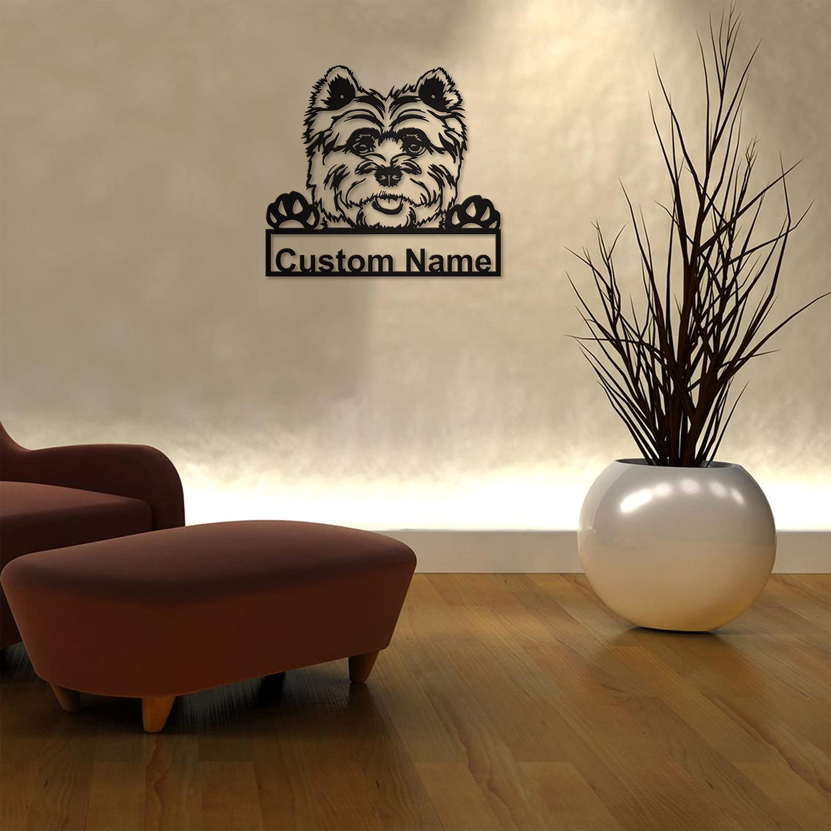 Custom Cairn Terrier Dog Metal Sign Art - Personalized Pet Gift for Dog Lovers - Funny Animal Wall Decor for Home, Office & Birthday Presents