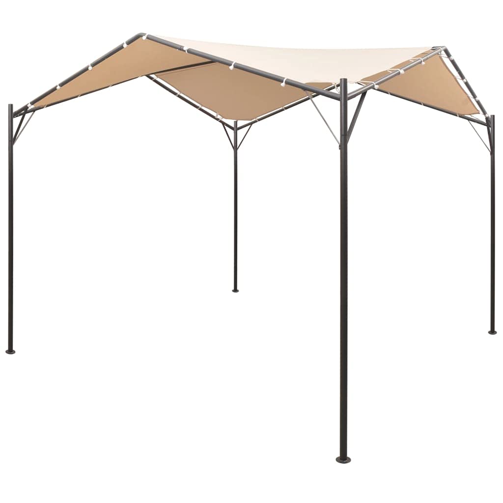 SKM 13' x 13' Gazebo Pavilion Tent with Steel Frame - Beige Canopy for Outdoor Patio, Garden, Backyard Parties & Camping Shelter