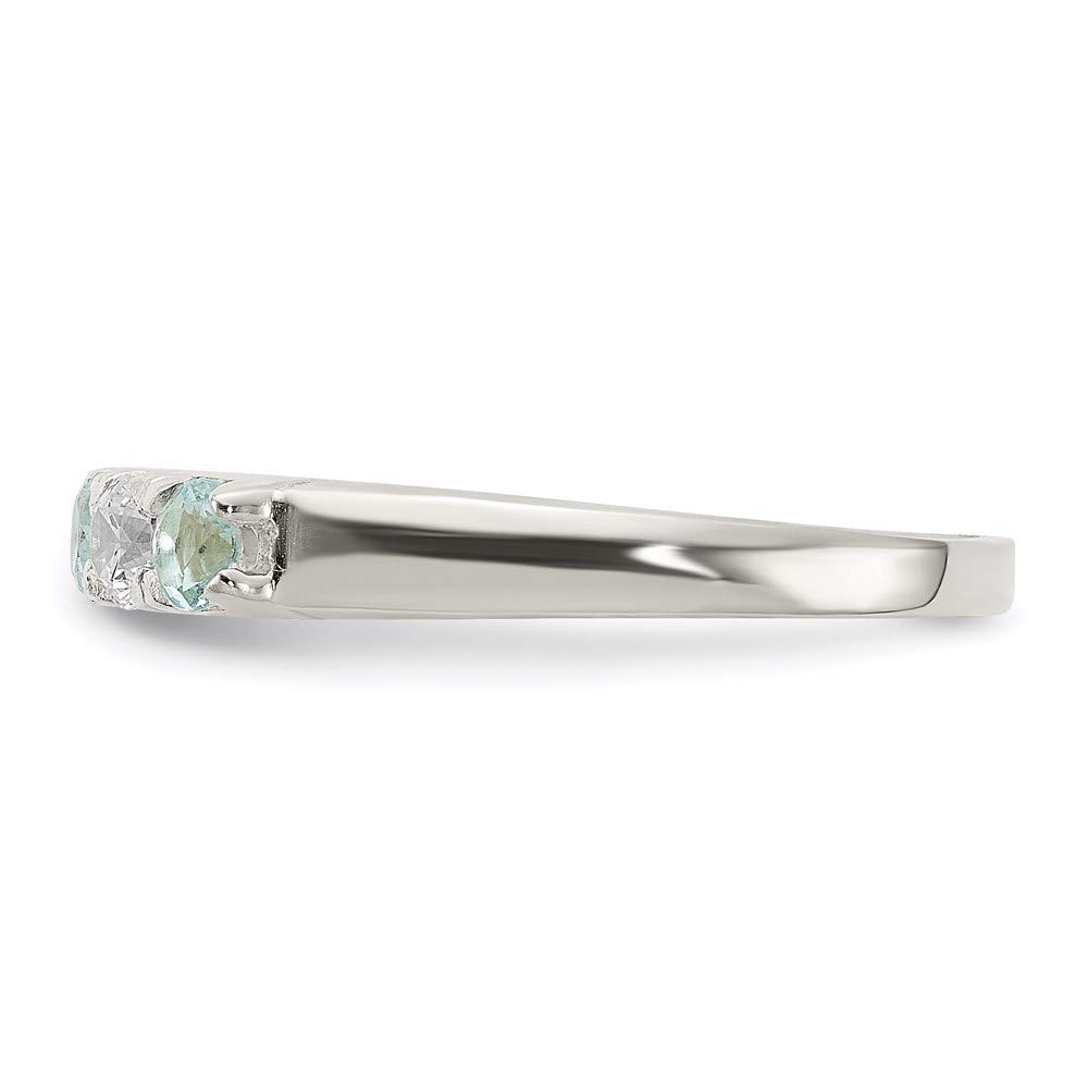 925 Sterling Silver CZ Ring for Women - Light Blue & White Jewelry Gift for Her - Perfect for Anniversaries & Special Occasions