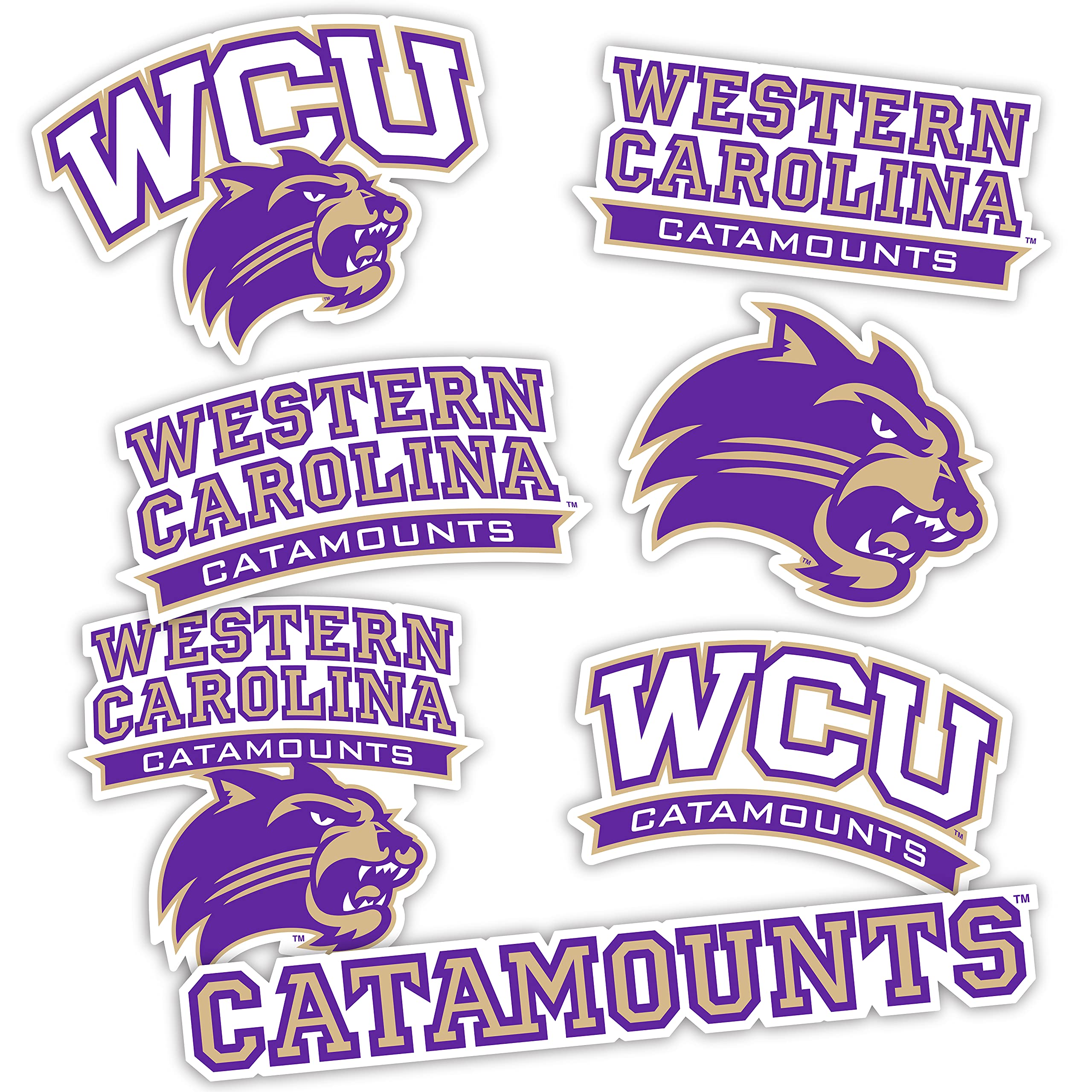 Western Carolina University WCU Catamounts Desert Cactus Vinyl Decals - Waterproof Stickers for Laptop, Water Bottle, Car & Scrapbook - Perfect for College Fans, Dorm Decor & School Spirit (Type 2)
