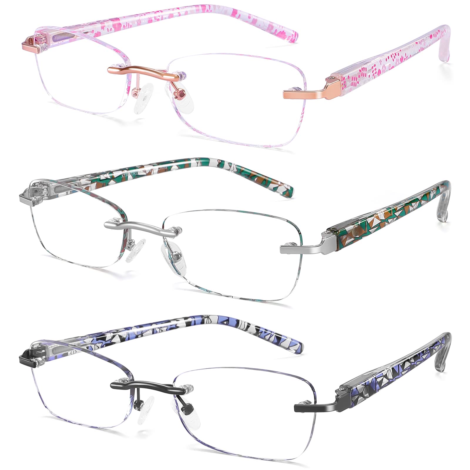 Blue Light Blocking Reading Glasses for Women - Stylish Print Design for Work & Screen Use