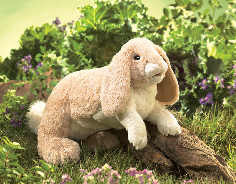 Folkmanis Floppy Bunny Rabbit Hand Puppet - Soft Plush Stuffed Animal Toy for Kids, Storytelling, and Interactive Play - Perfect for Imaginative Play, Classroom Activities, and Gift Giving