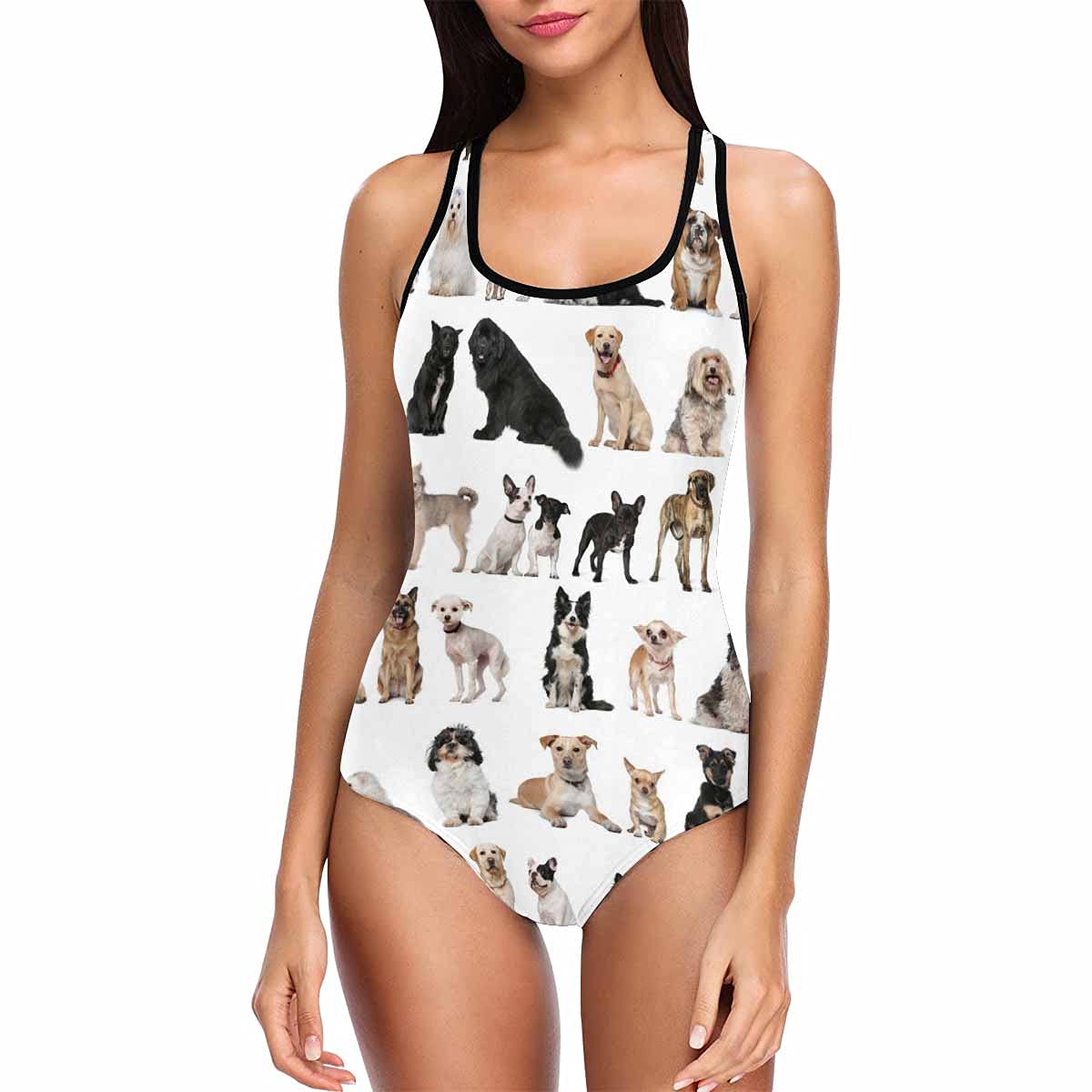 InterestPrint Vampire's Teeth Print One Piece Swimsuit for Women - High Waist Tummy Control Bathing Suit for Beach, Pool & Summer Vacations