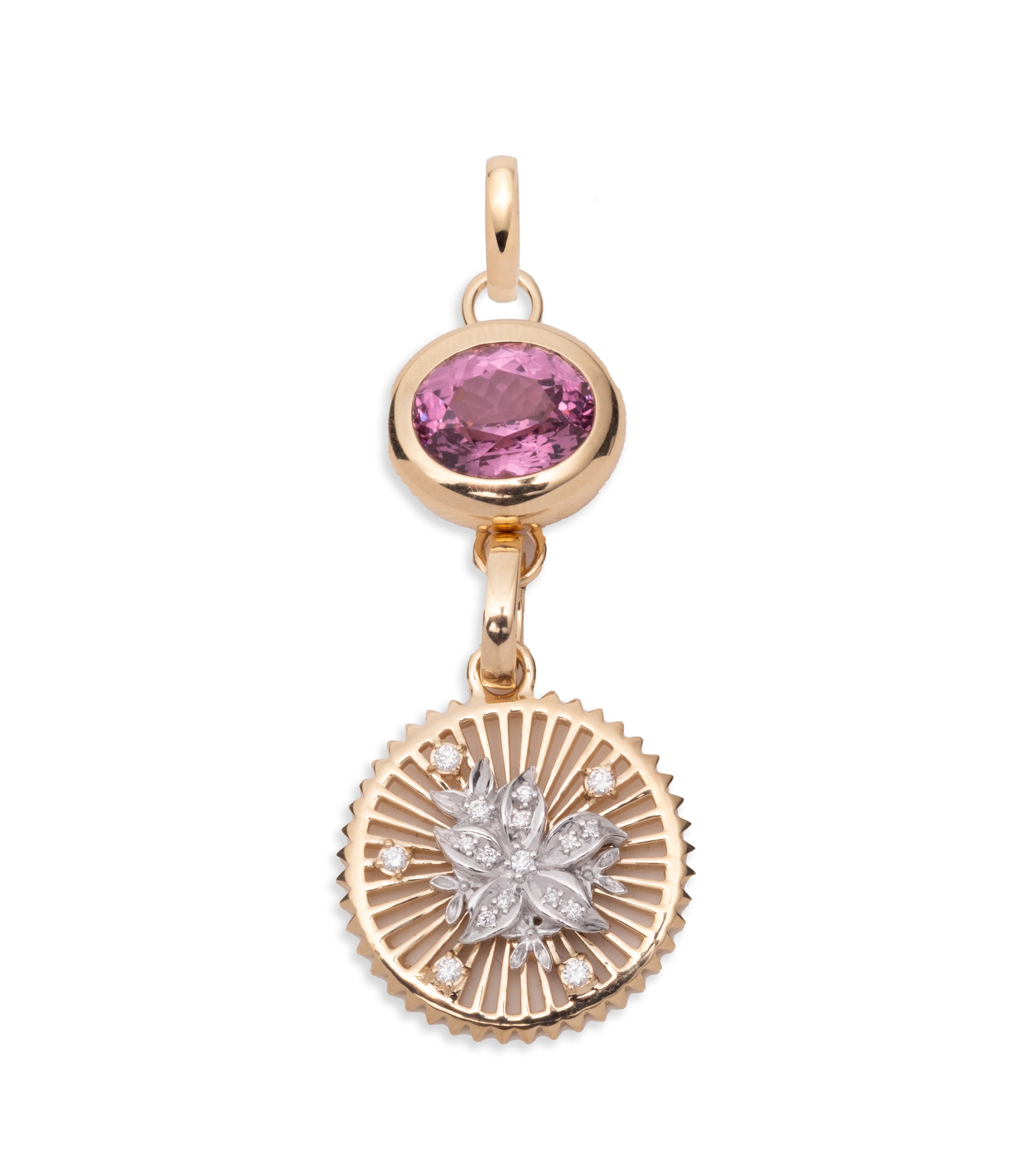 4.04ct Oval Cut Unique Spinel Gemstone Pendant in 14K Yellow Gold with Annex Link Chain - Elegant Jewelry for Weddings, Parties & Special Occasions