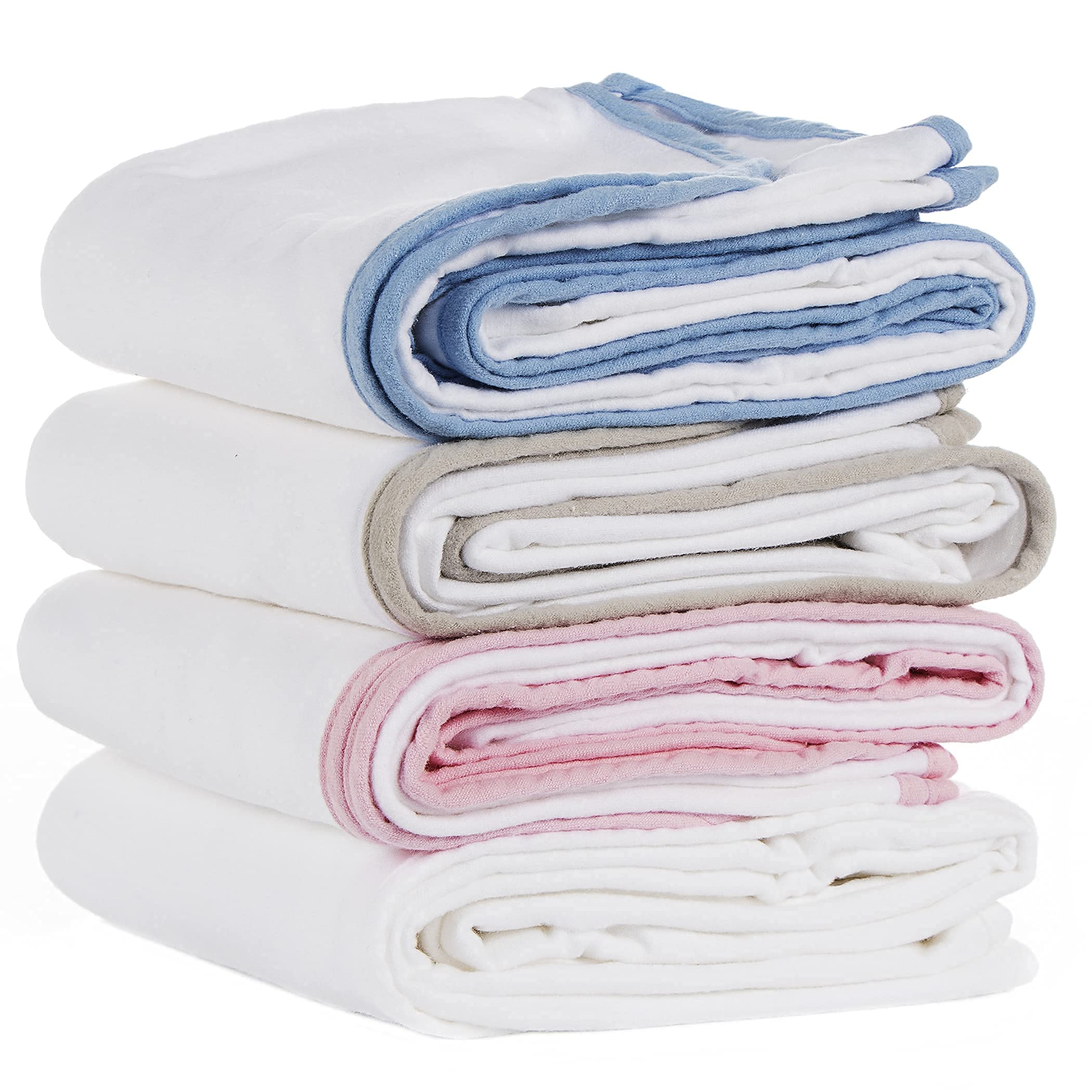 Moms on Call Swaddle Blanket - Soft French Grey Baby Wrap with Coverstitch Design | Perfect for Newborn Sleep, Swaddling & Comfort
