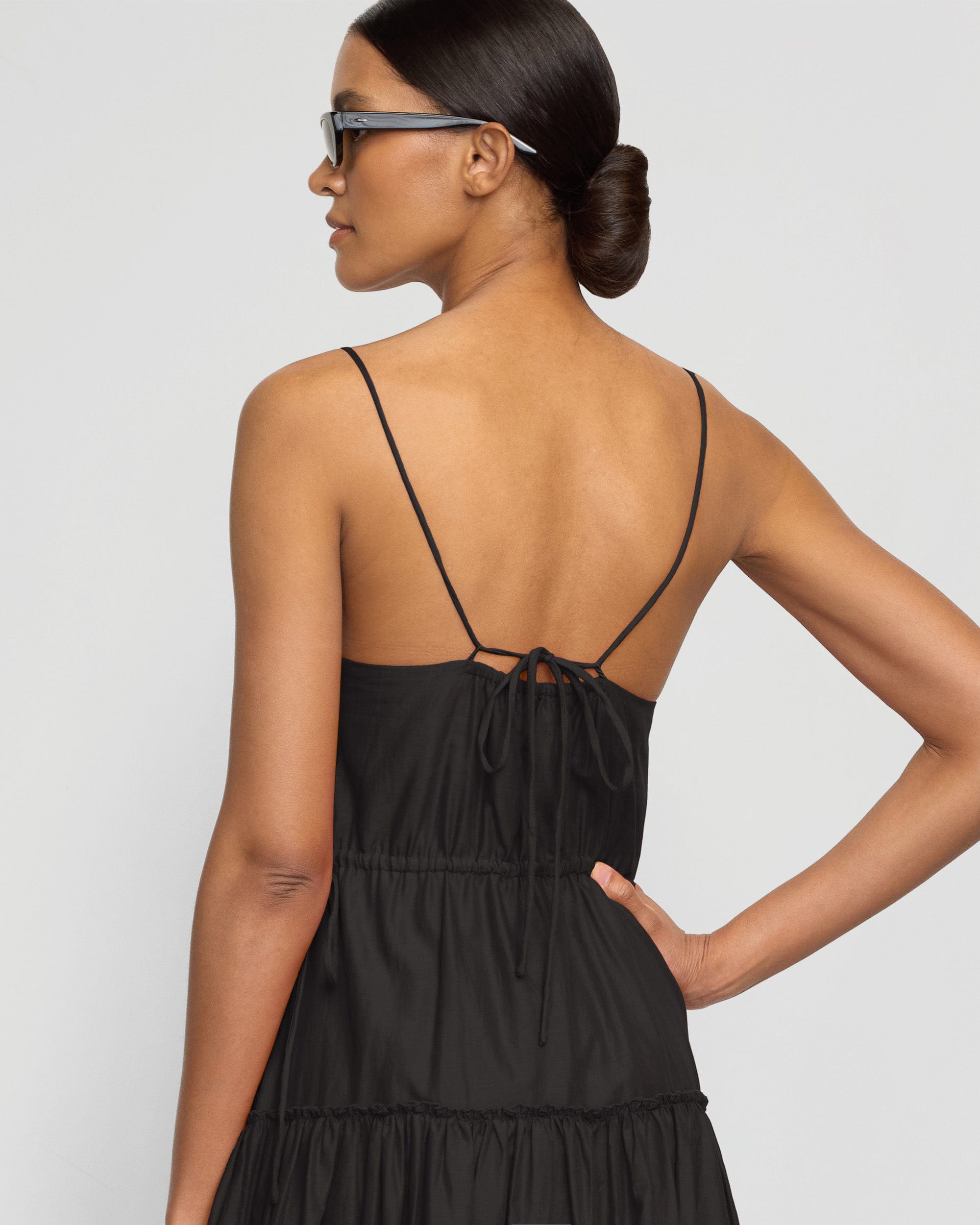 Eco-Friendly Dalia Tie Waist Tiered Cotton Dress for Women | Summer Boho Maxi Dress | Perfect for Beach, Vacation & Casual Outings