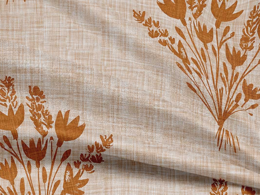 oneOone Rayon Orange Printed Fabric by The Yard - 56 Inch Wide Sewing Material for DIY Clothing, Dresses & Home Decor Projects | Premium Quality Block Print Fabric for Crafting & Fashion Design
