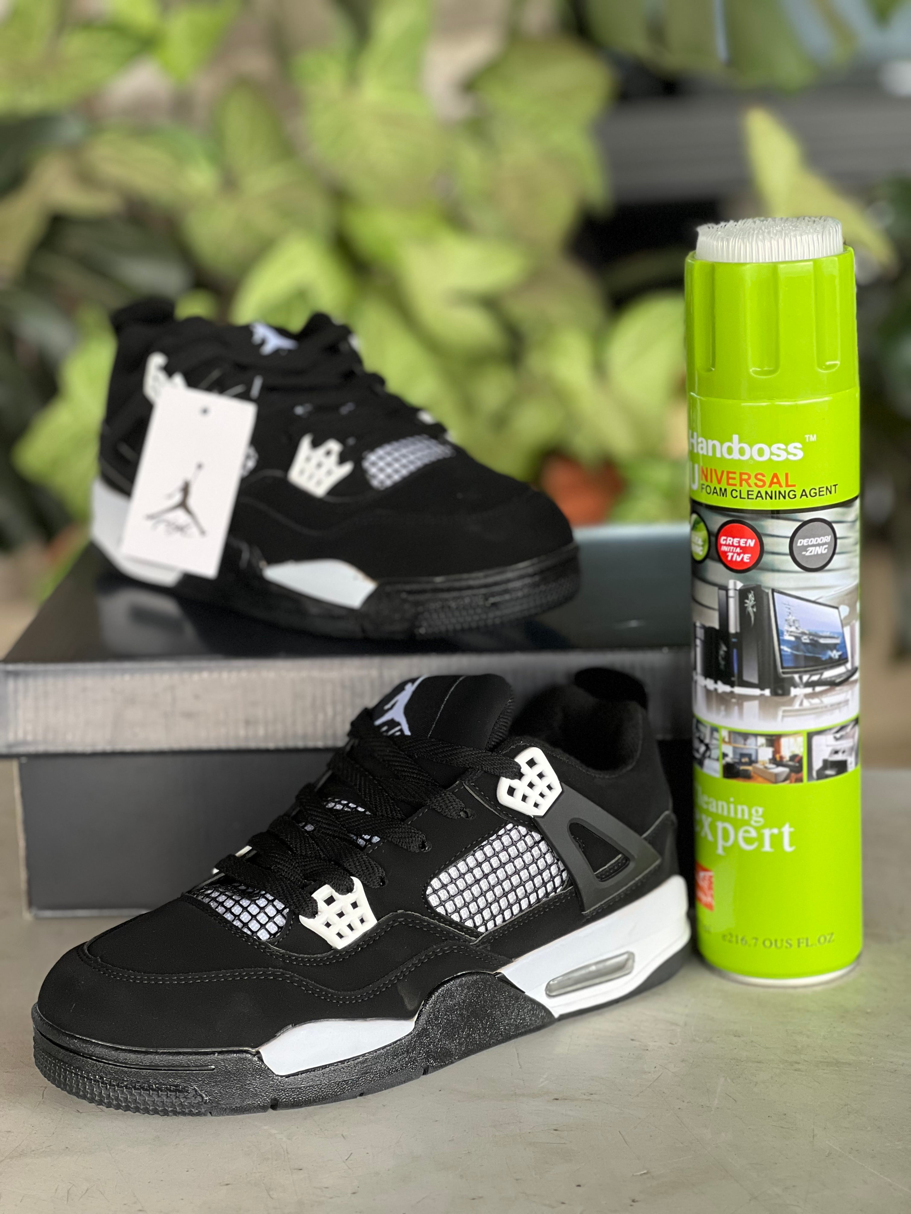Air Jordan 4 Retro Sneakers - Men's Basketball Shoes Black/White for Running, Gym & Streetwear Fashion
