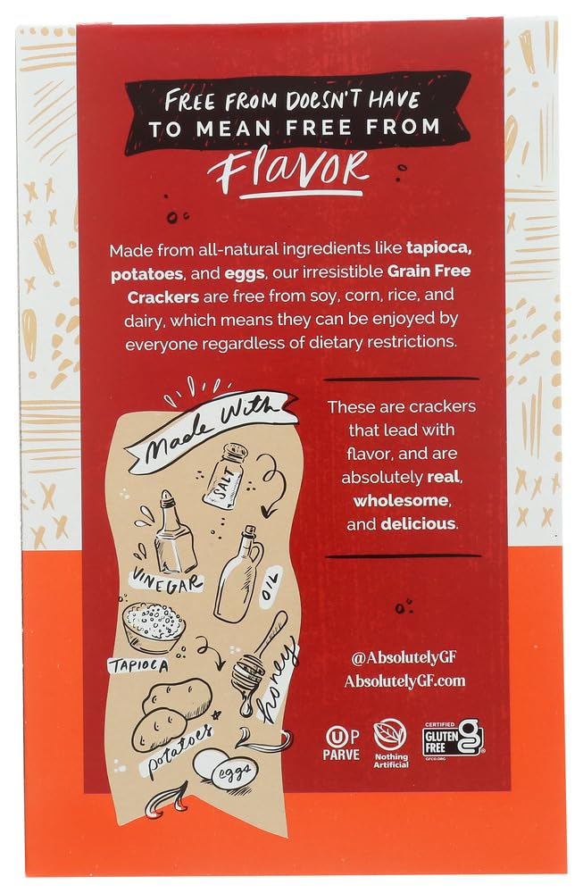 Absolutely Gluten Free Original Crackers, 4.4-Ounce (Pack of 6) - Healthy Snack for Kids & Adults - Perfect for School Lunches, Travel, and Gluten-Free Diets