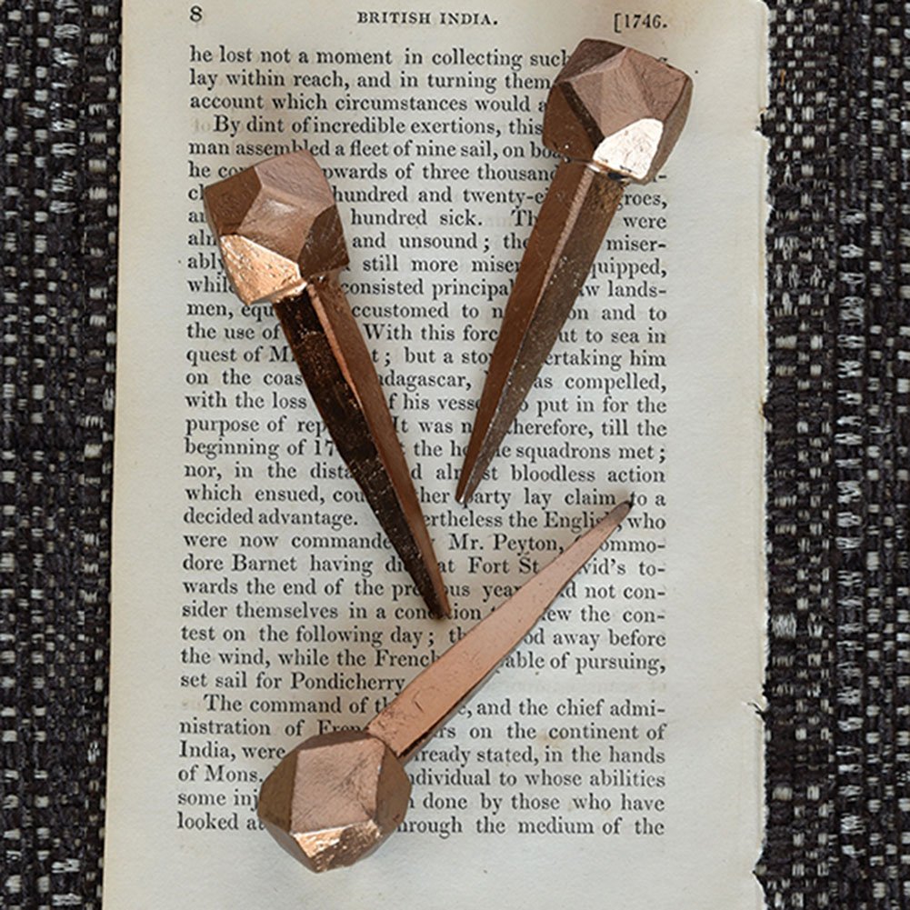 HomArt - Forged Iron Cubeoctahedron Nail Set in Copper - Durable & Stylish Nails for Home Decor, DIY Projects, and Woodworking