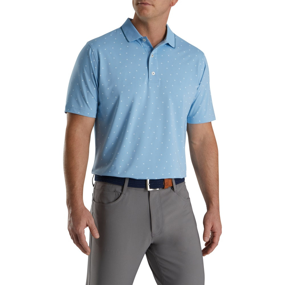FootJoy Push Play Print Lisle Knit Collar Polo Shirt for Men - Comfortable Golf Apparel - Perfect for Golf Tournaments & Casual Wear