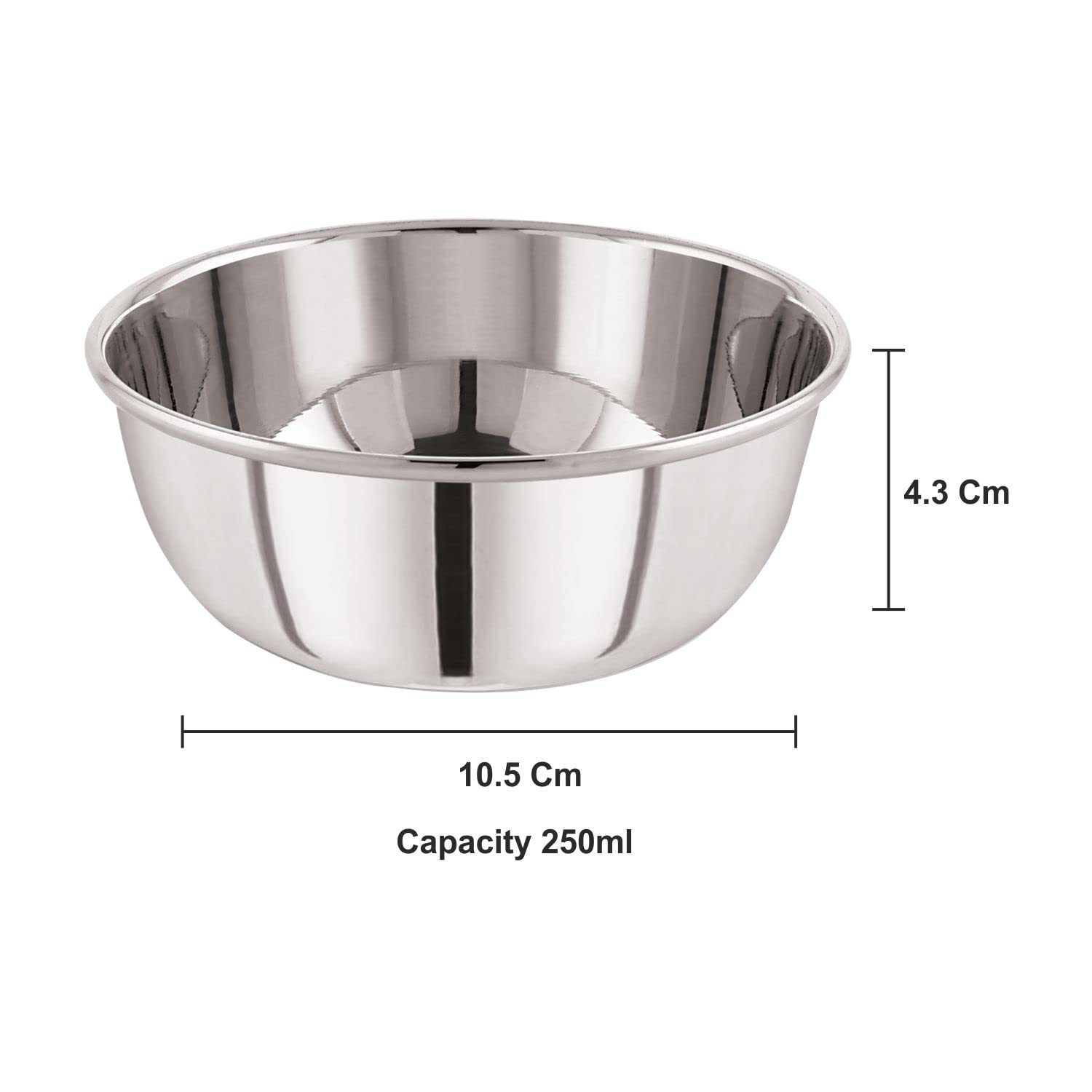 Premium 250ml Stainless Steel Katori Bowl Set - 22 Gauge Diamond Design for Serving Snacks, Desserts & Condiments | Elegant & Durable Dinnerware for Indian Cuisine, Parties & Daily Use