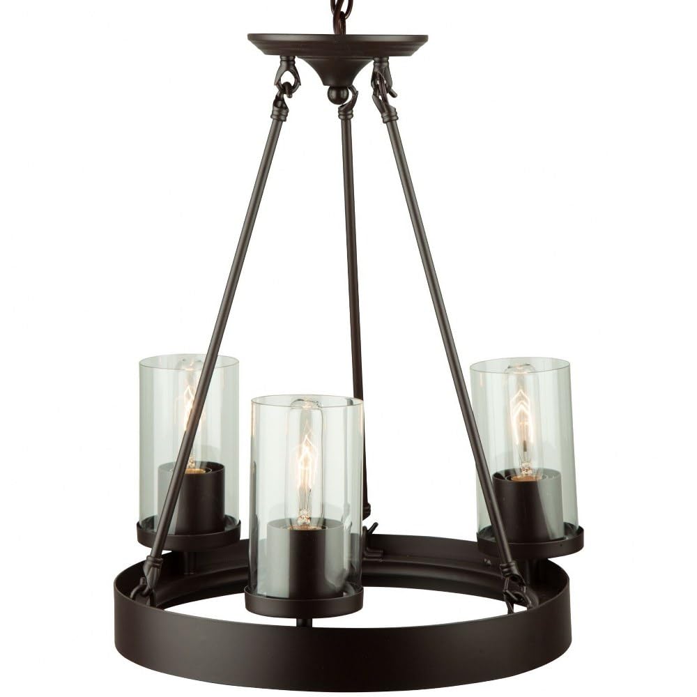 Artcraft Lighting Menlo Park 3-Light Mini Chandelier in Dark Chocolate - Elegant Ceiling Fixture for Dining Room, Bedroom, or Entryway Lighting