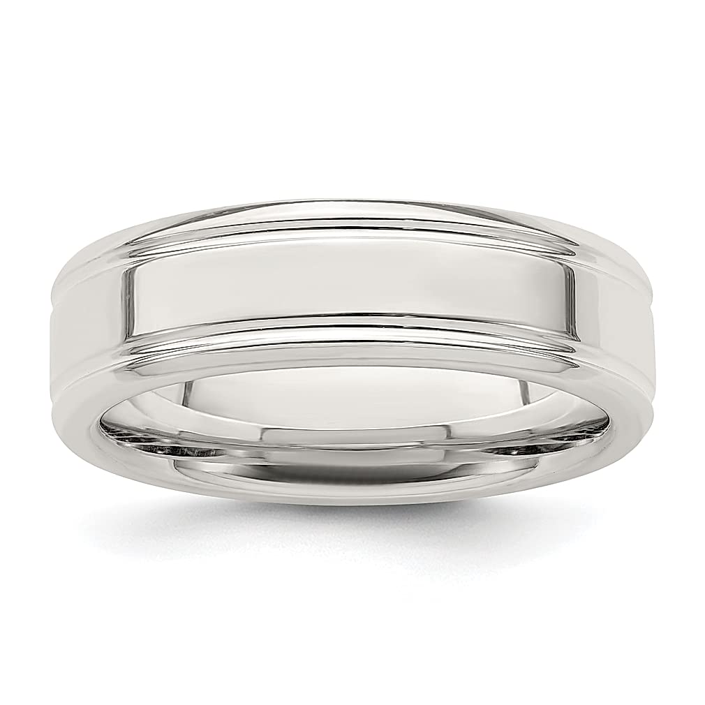 925 Sterling Silver 6mm Flat Grooved Wedding Band Ring - Size 7.5 - Elegant Women's Jewelry - Perfect Gift for Her - Anniversary, Engagement & Everyday Wear