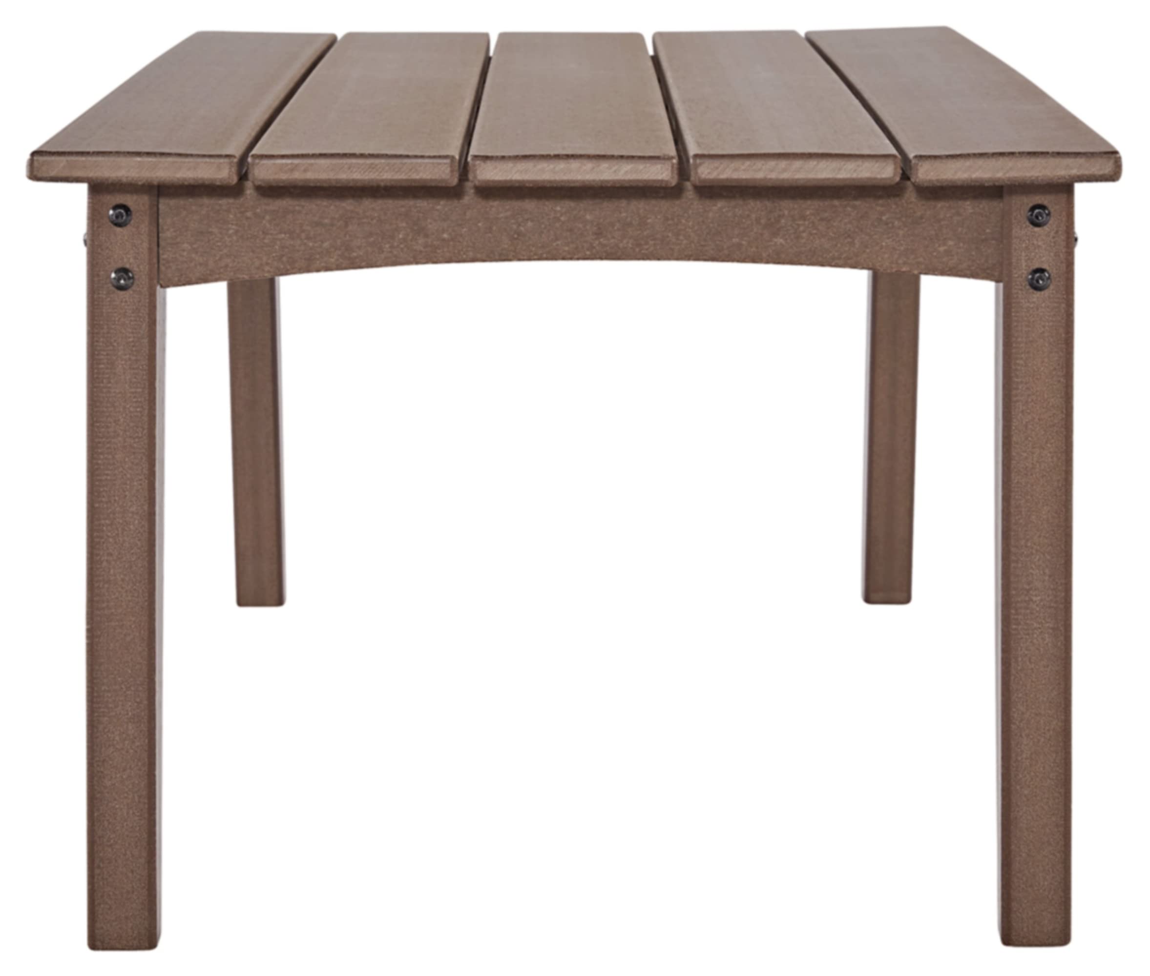 Signature Design by Ashley Emmeline Outdoor HDPE Patio Coffee Table - Weather-Resistant Brown Side Table for Garden, Poolside & Backyard Decor