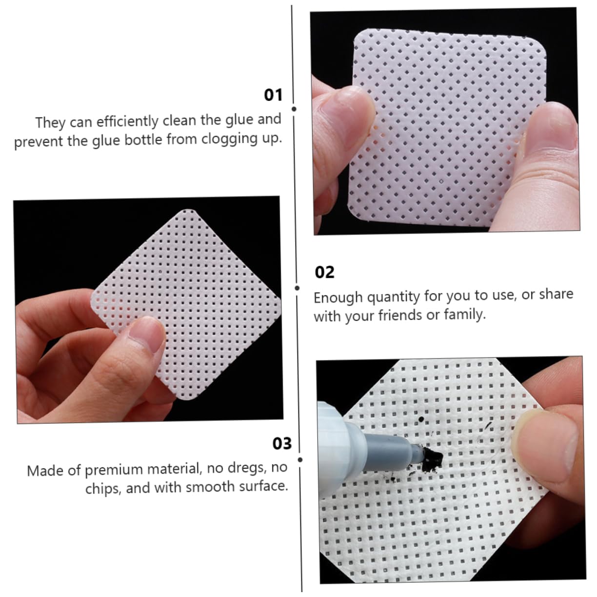 Hemoton 3-Pack Non-Woven Adhesive Wipes (1000pcs x 3) - Lash Glue Remover, Nail Polish & Glue Cleaning Cloths for Eyelash Extensions, Nail Art & Craft Projects - Perfect for Salon Professionals & DIY Beauty Enthusiasts