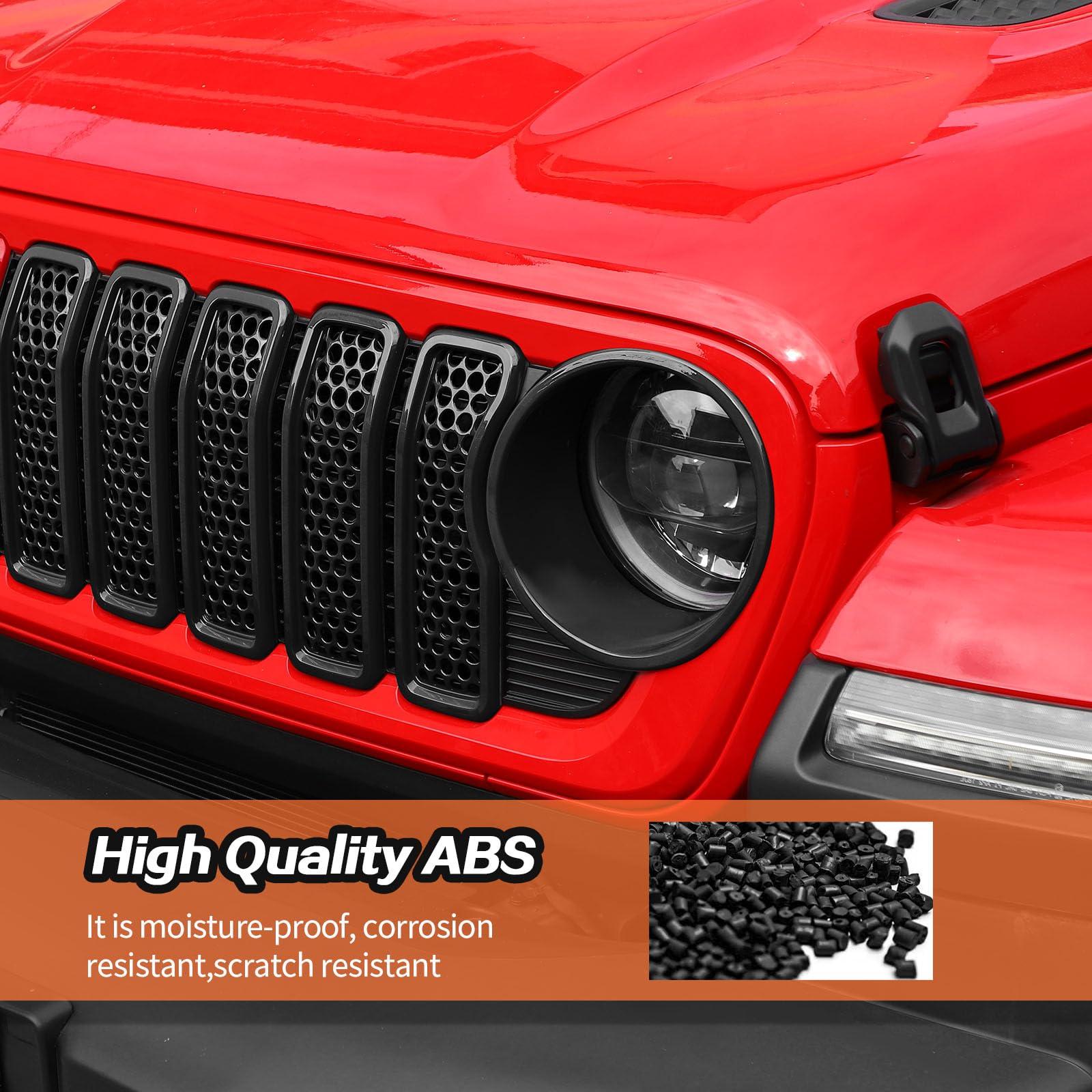 JeCar Black Mesh Grill Inserts for Jeep Wrangler JL 2024+ | Grill Covers & Headlight Covers Trim Kit Accessories | Off-Road Protection & Style Upgrade